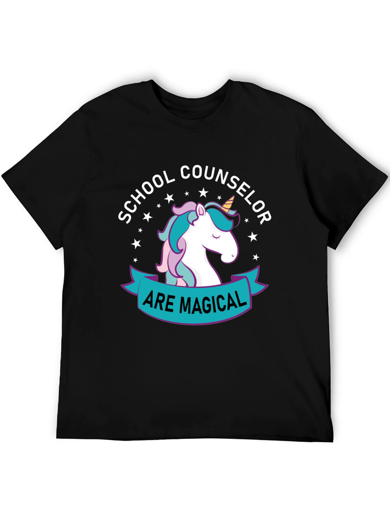Black School Counselor Unicorn T-Shirt view 5
