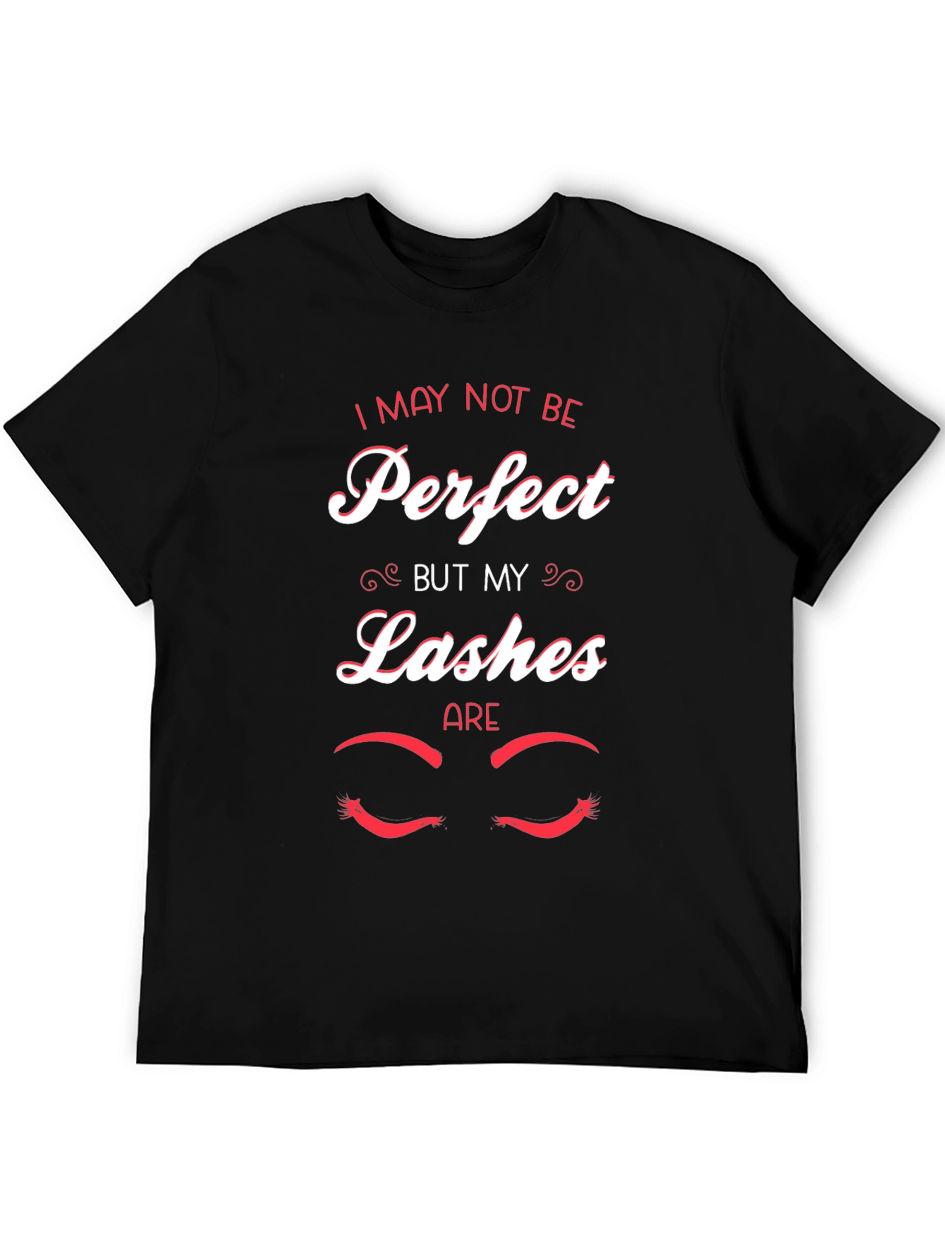 Black Perfect Lashes Graphic Tee -  Unisex Cotton T-Shirt view 5