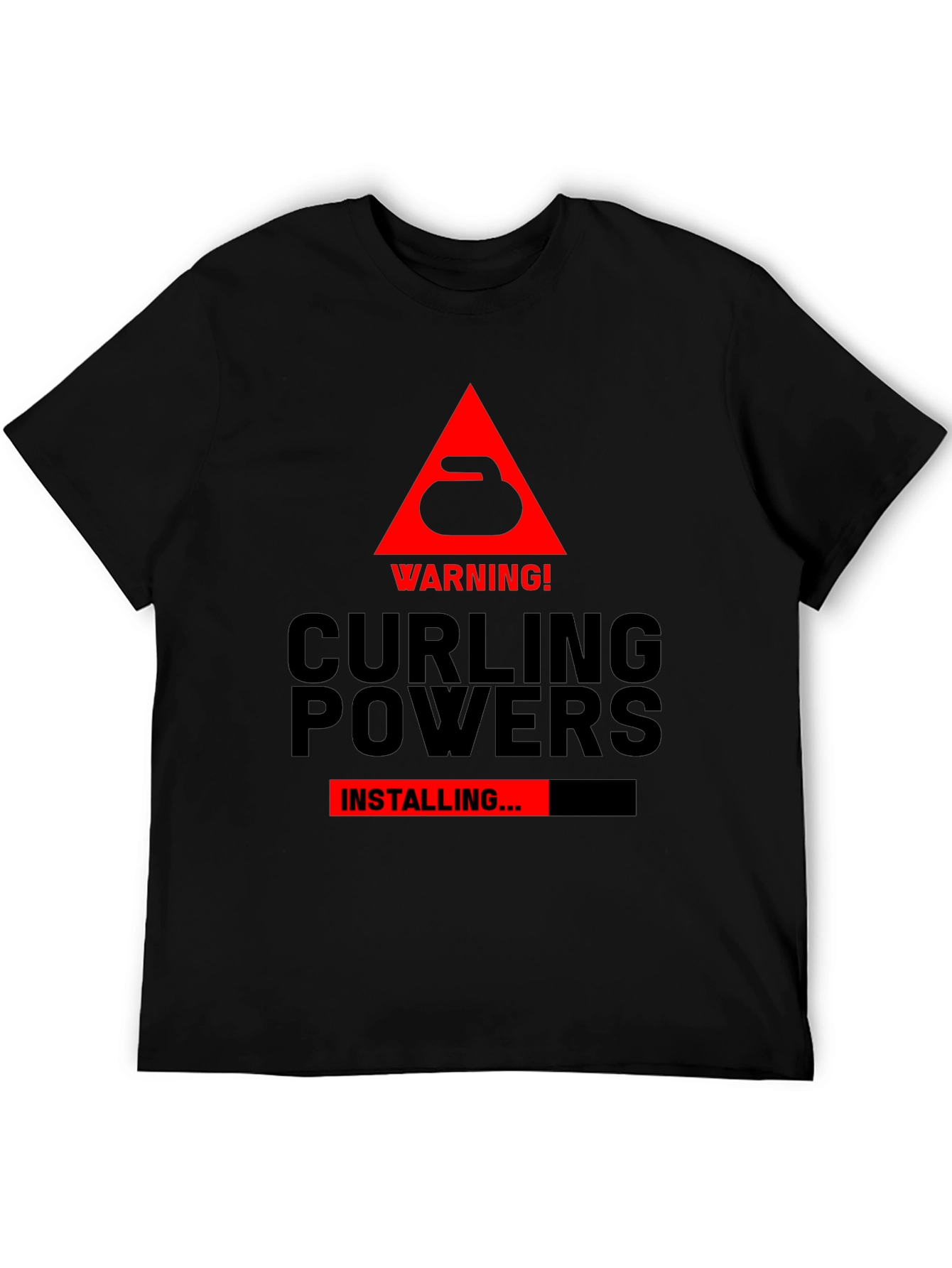 Black Curling Powers Installing Black T-Shirt view 5