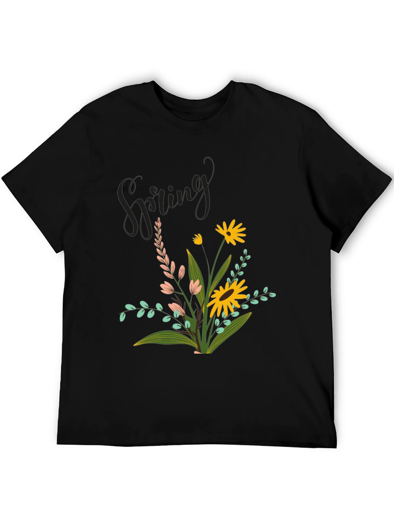 Black Spring Flower Graphic Tee view 5