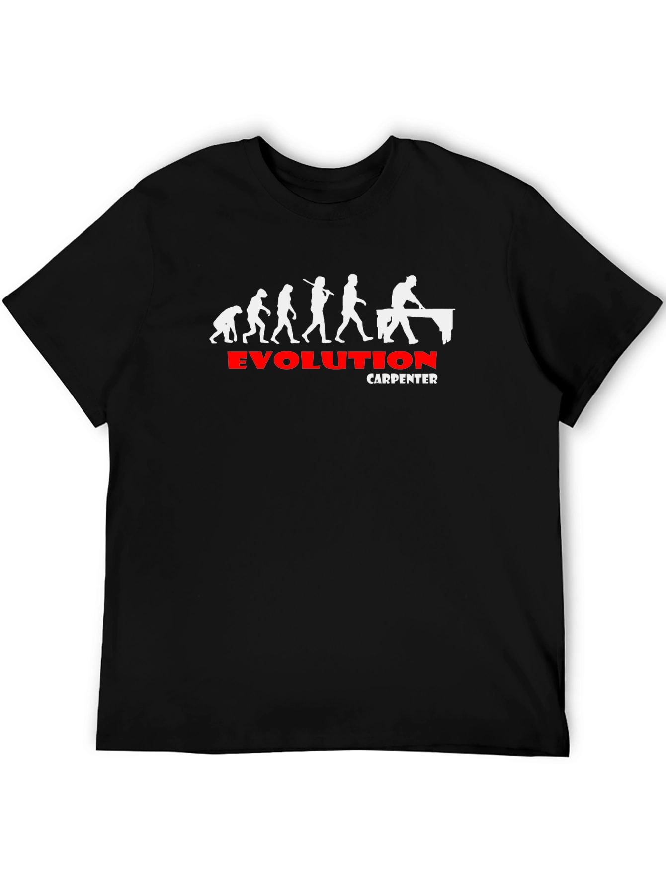 Black Evolution Carpenter T-Shirt - Humorous Woodworker Tee view 5