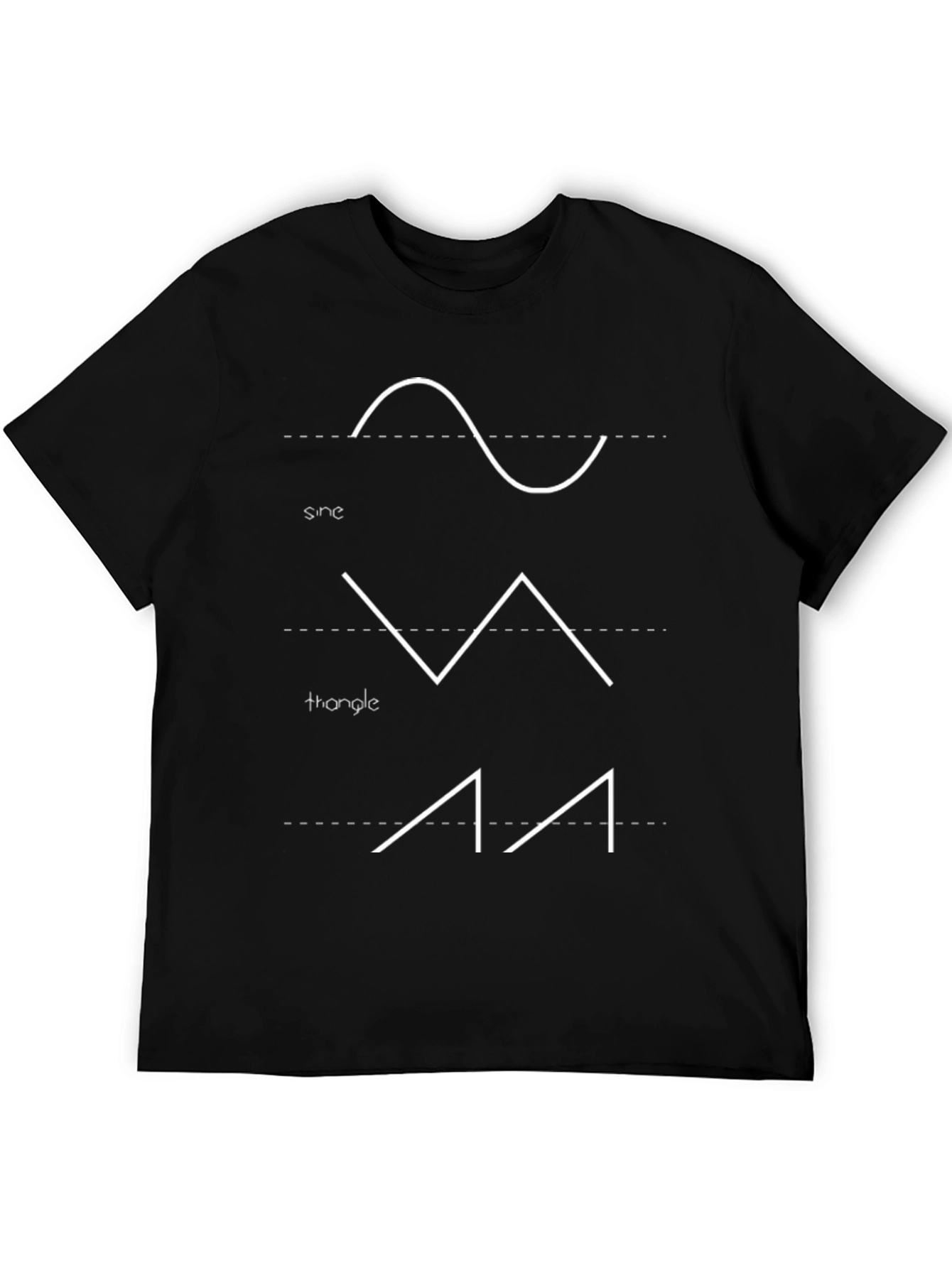 Black Sine Triangle Waveform Graphic T-Shirt view 5