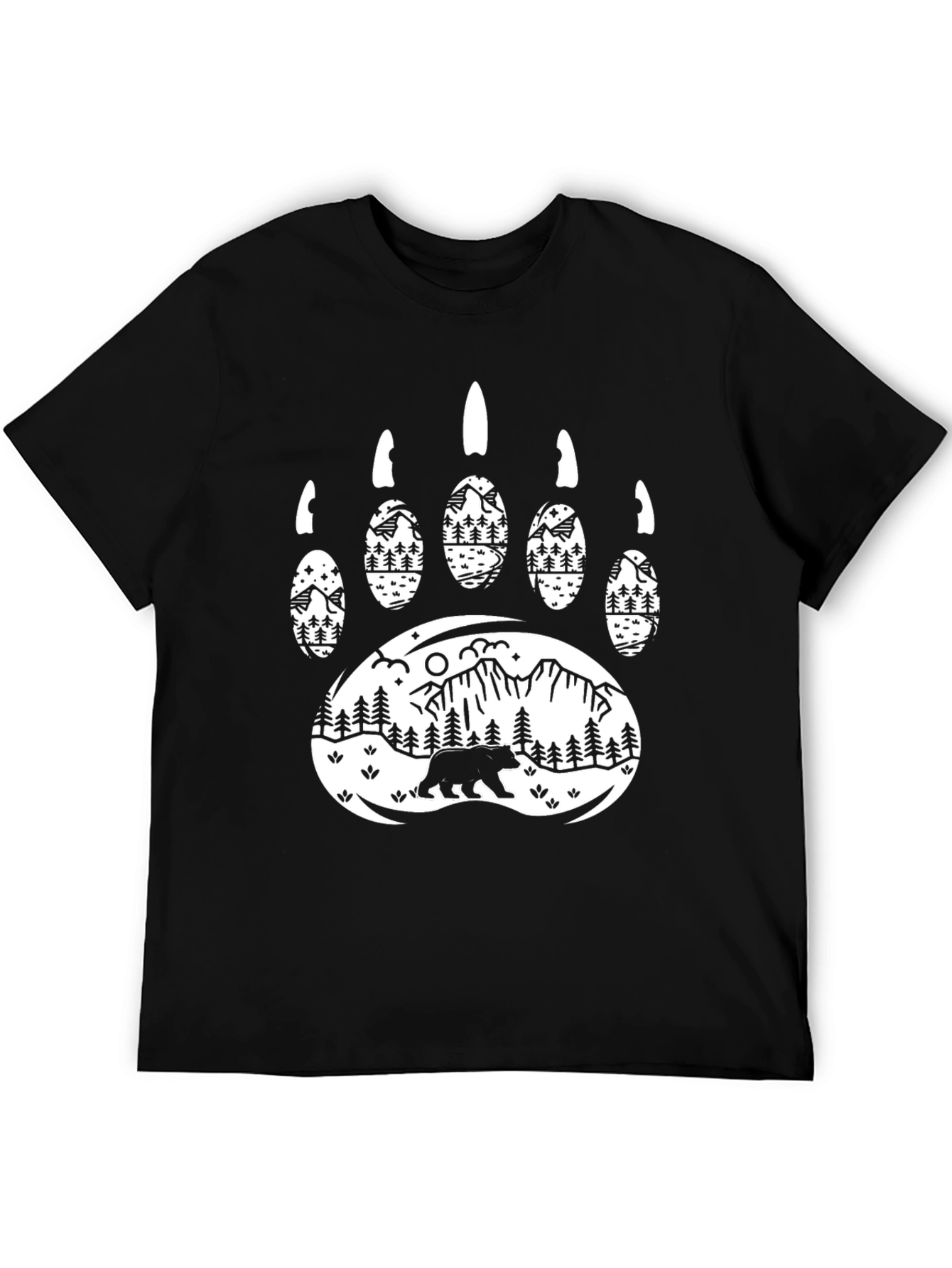 Black Bear Paw Mountain Scene Graphic Tee view 5