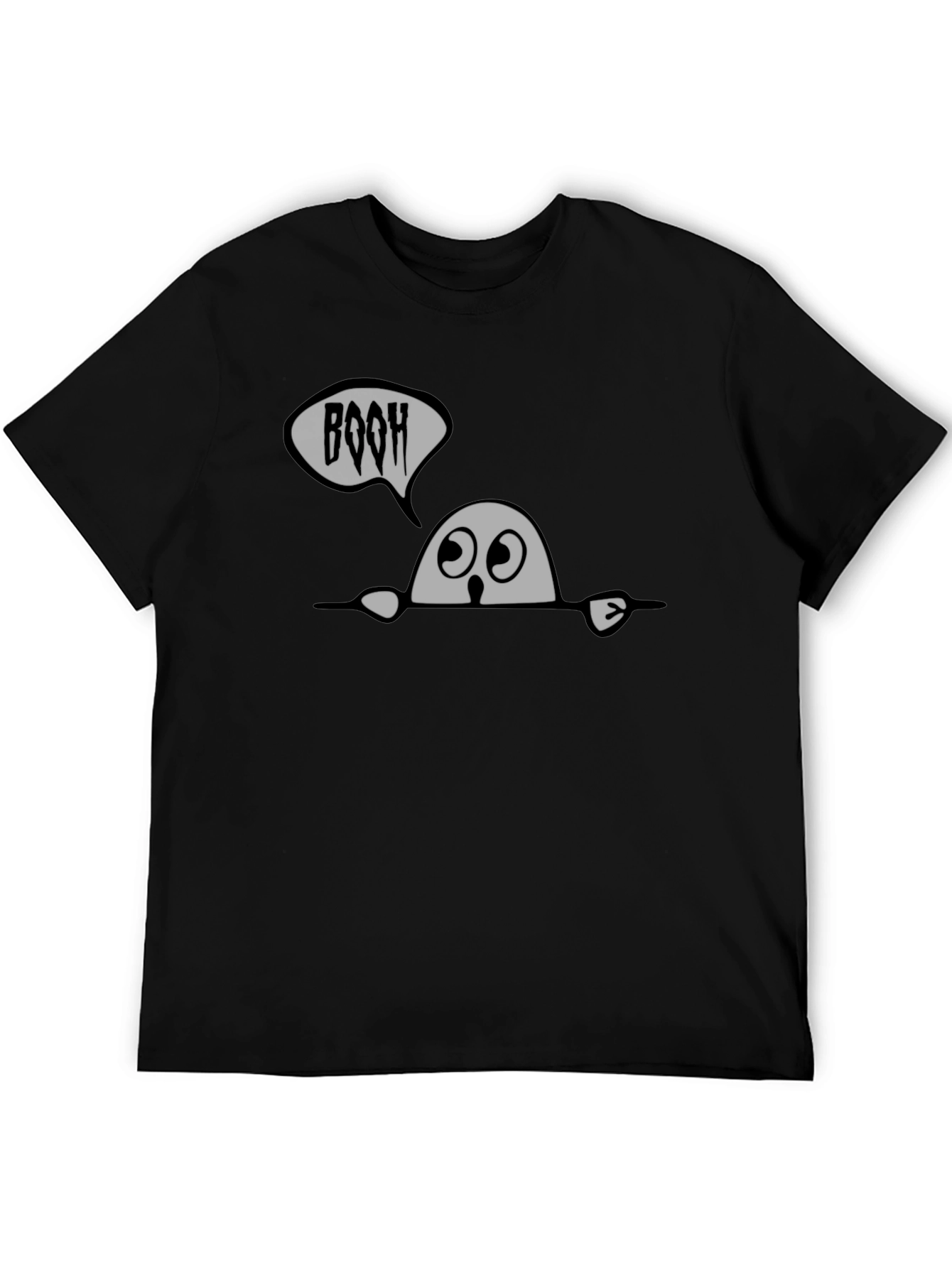 Black Spooky 'BOOH' Ghost Graphic Tee view 5