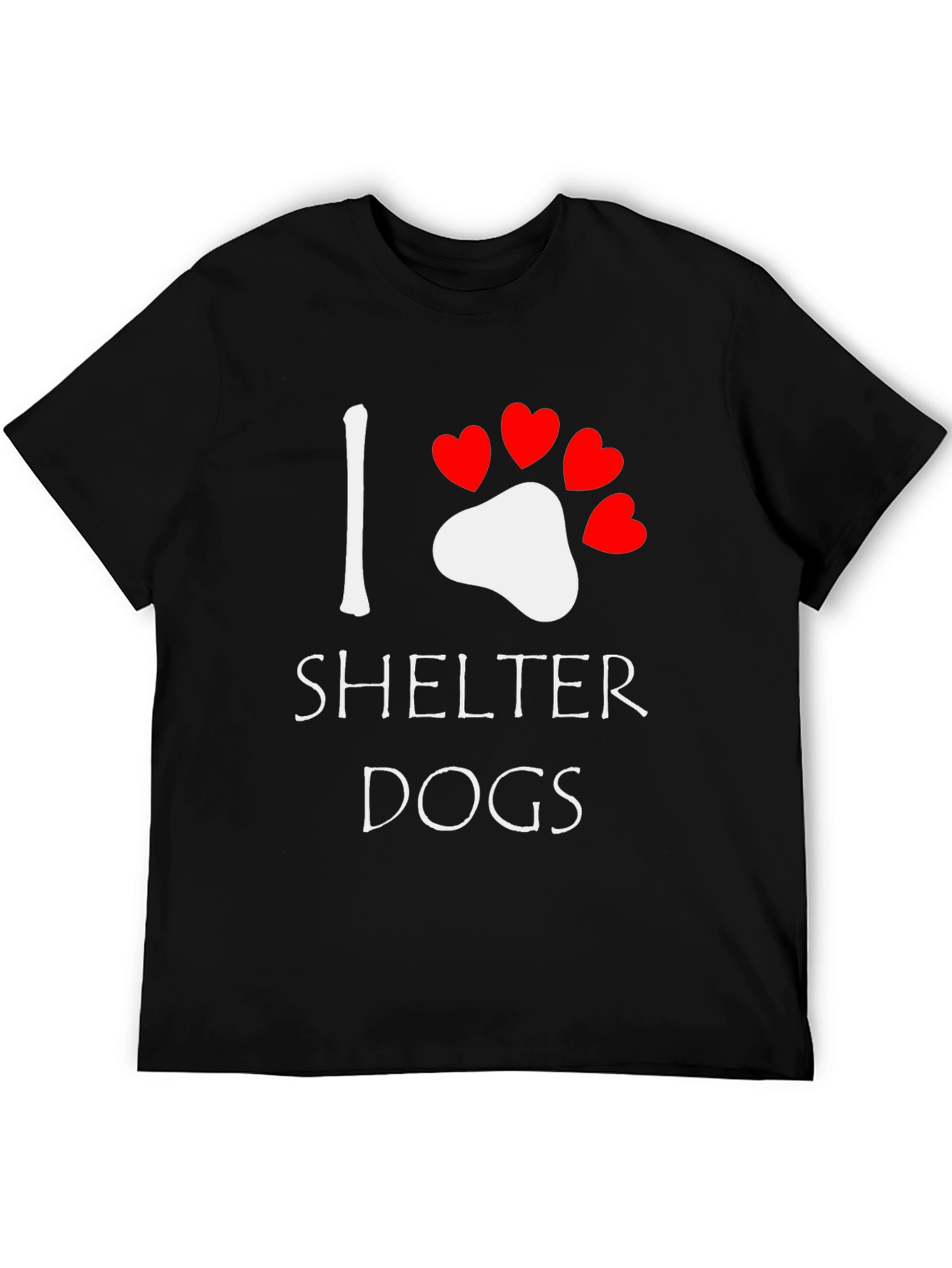 Black I Heart Shelter Dogs Tee view 5