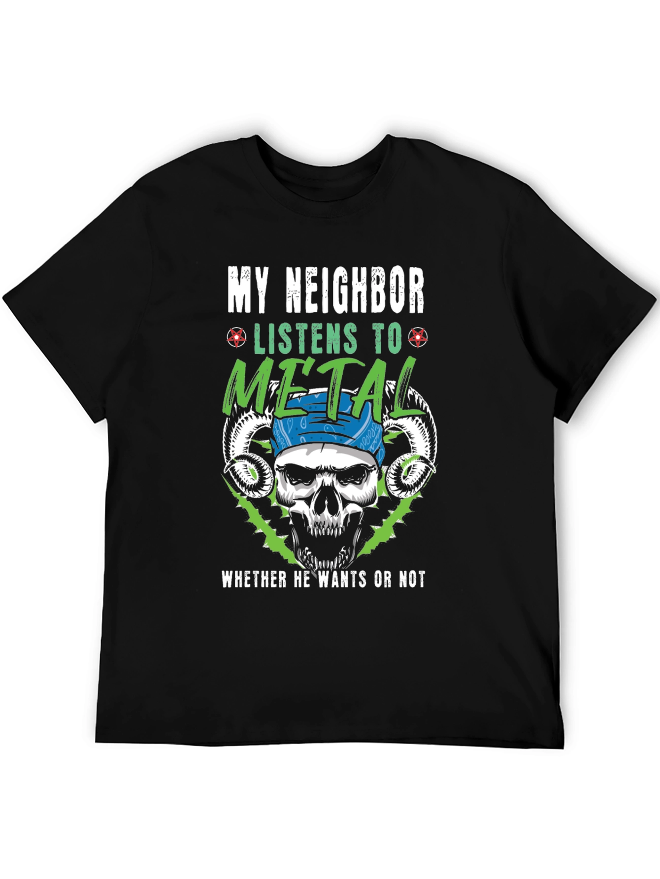 Black Metal Music Lover T-Shirt - Funny Skull Design view 5