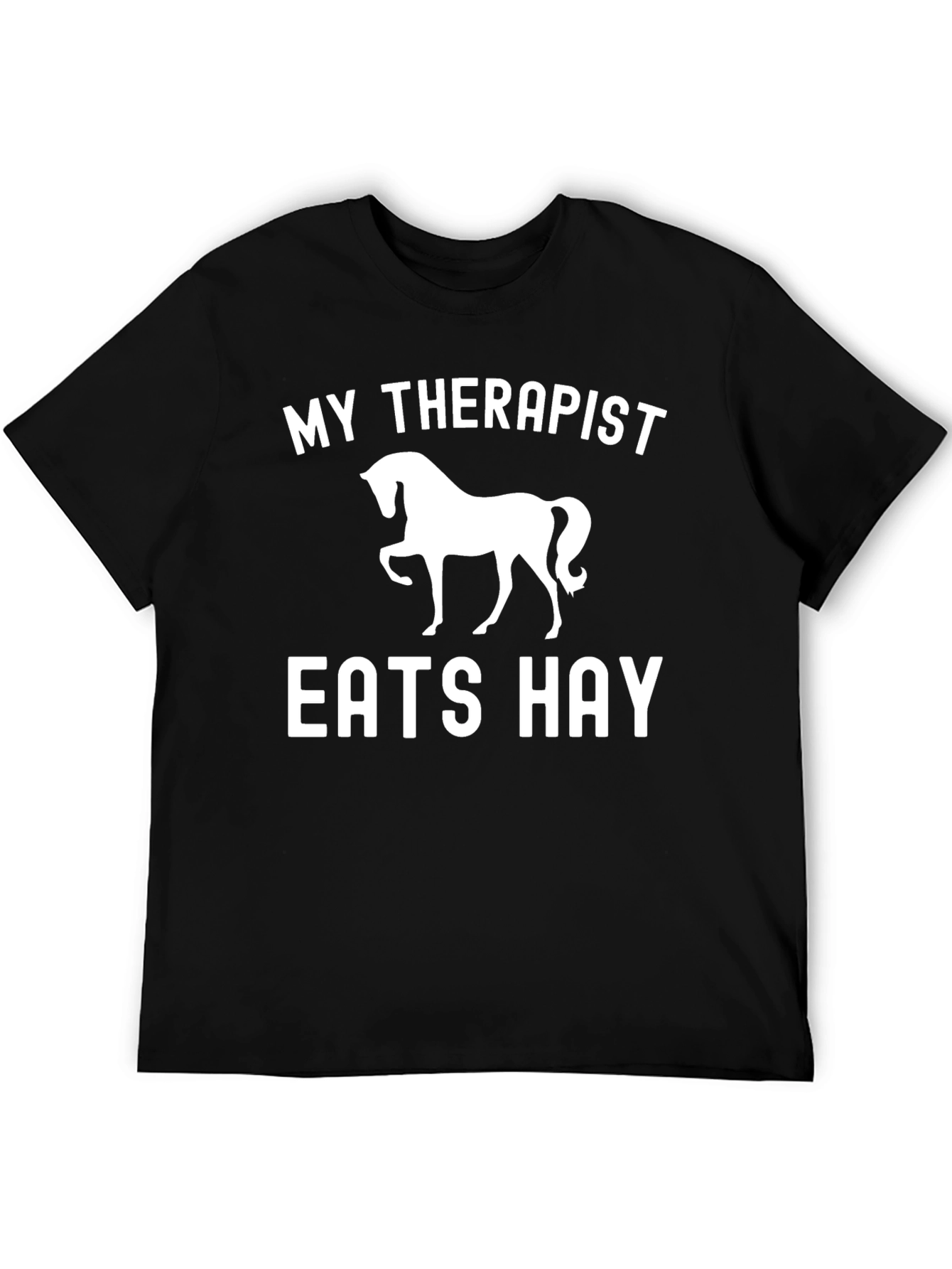 Black My Therapist Eats Hay Black Graphic Tee view 5