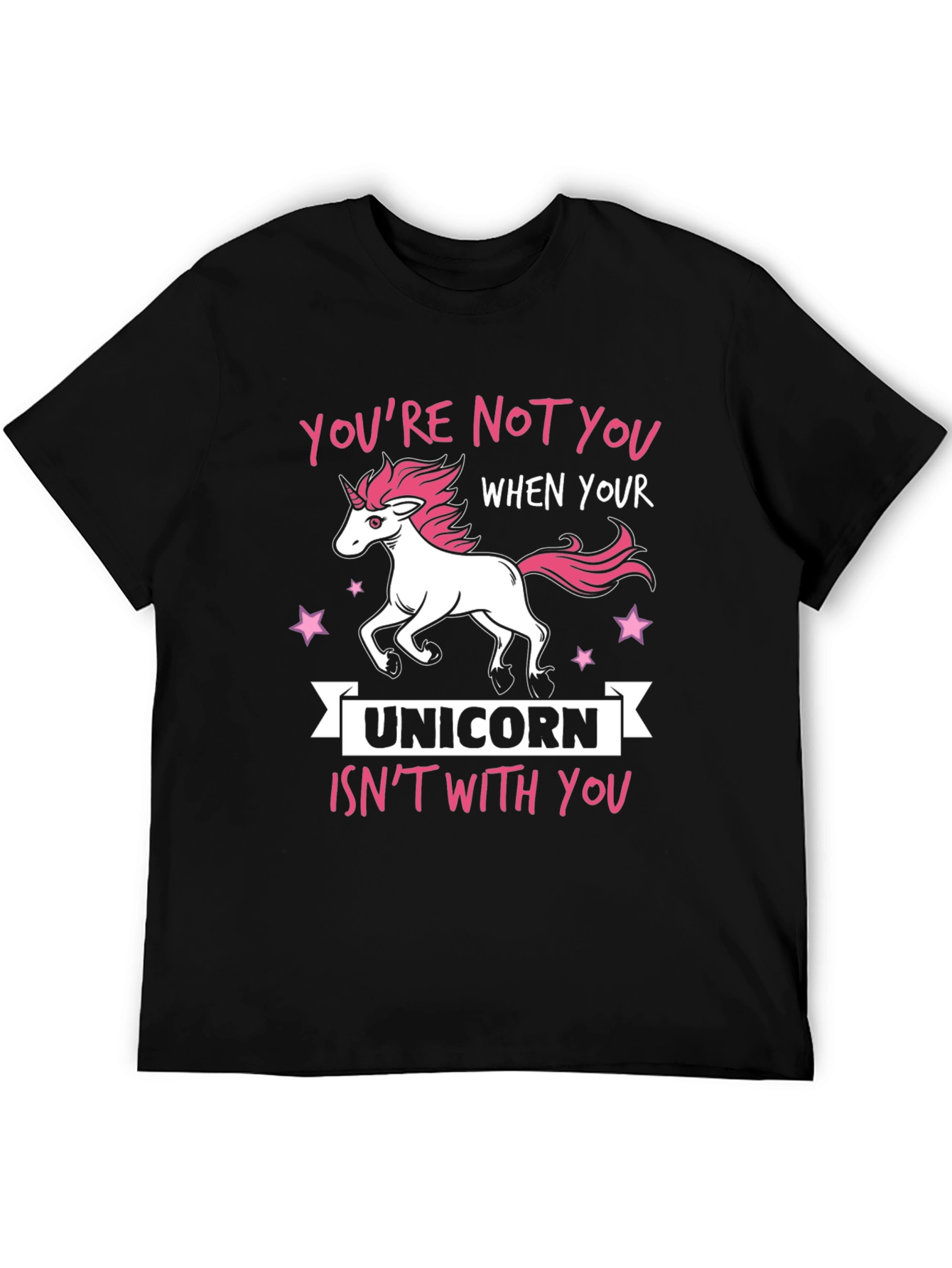 Black Unicorn Lover T-Shirt - You're Not You When Your Unicorn Isn't With You view 5