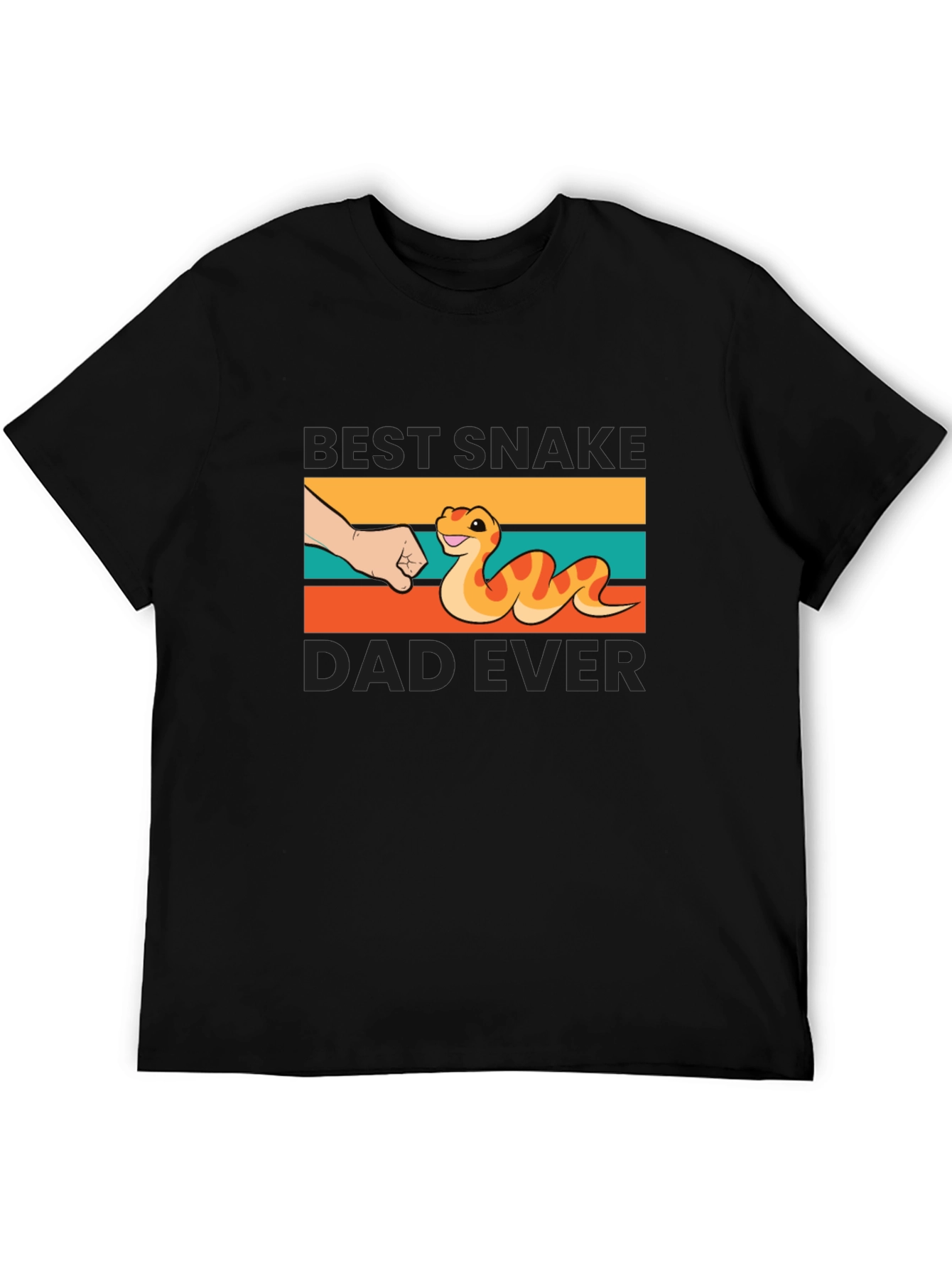 Black Best Snake Dad Ever T-Shirt view 5