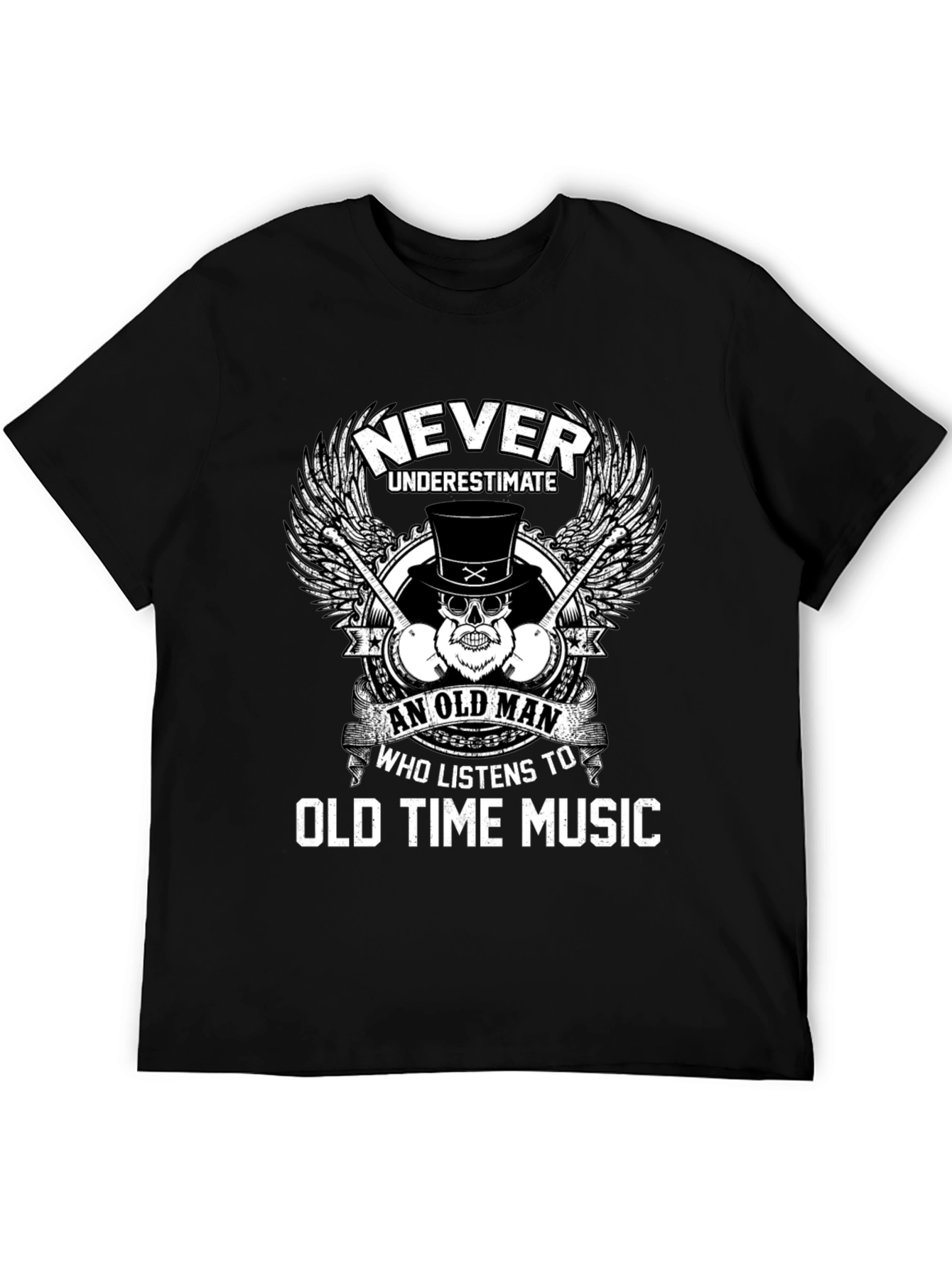 Black Never Underestimate Old Time Music Lover Tee view 5