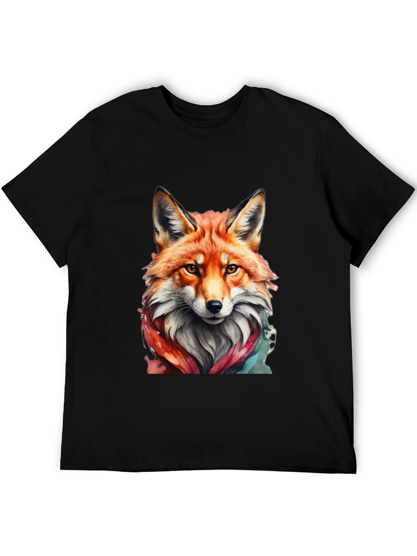 Black Fox Watercolor Graphic Tee - Unisex view 5