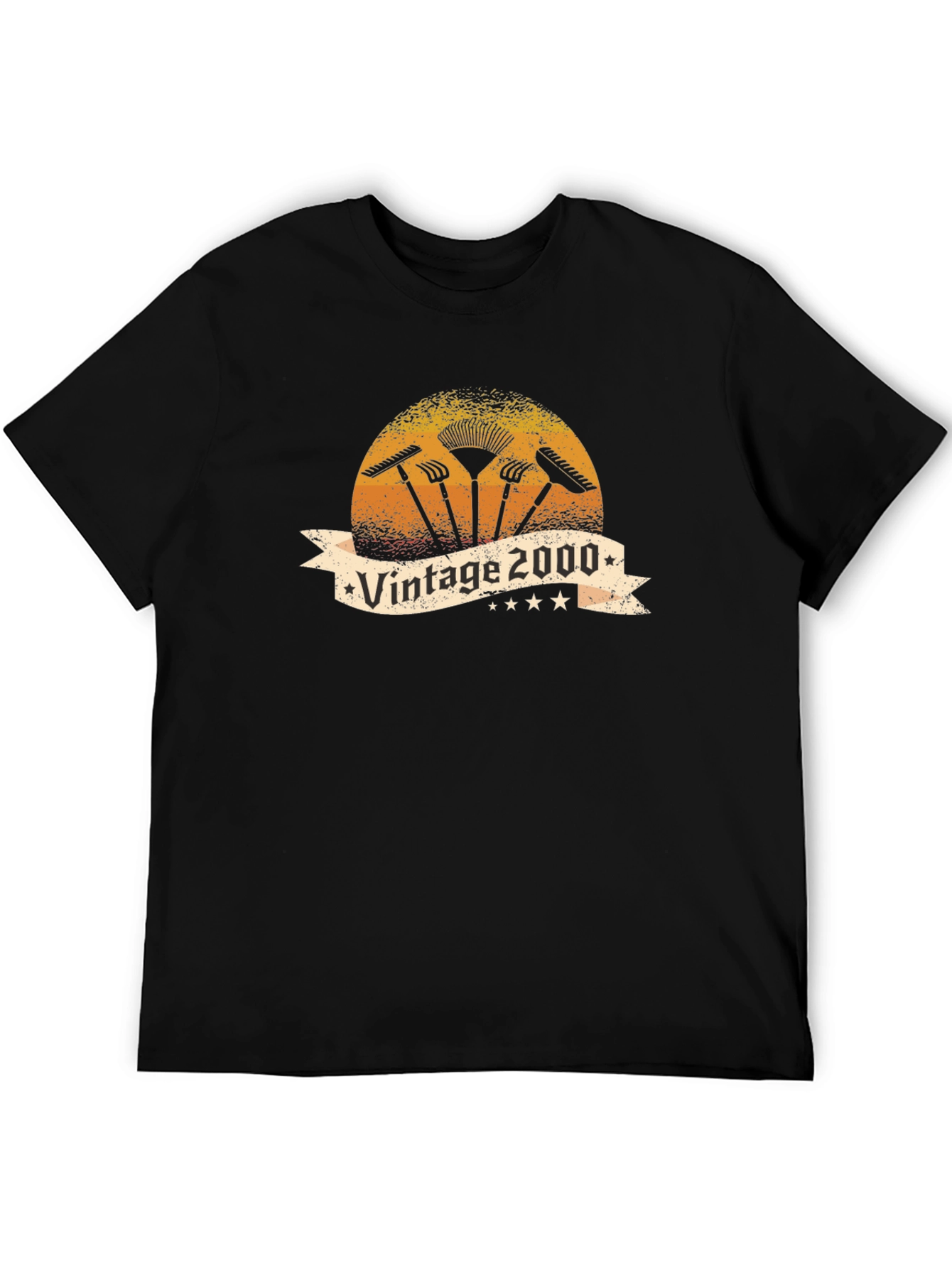 Black Vintage 2000 Gardening T-Shirt -  Retro Design view 5