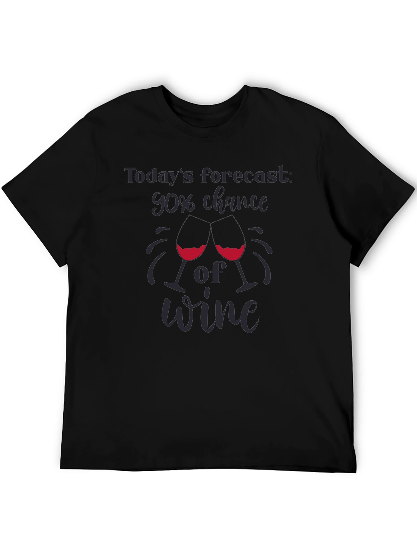 Black Wine Forecast Graphic Tee - 90% Chance view 5