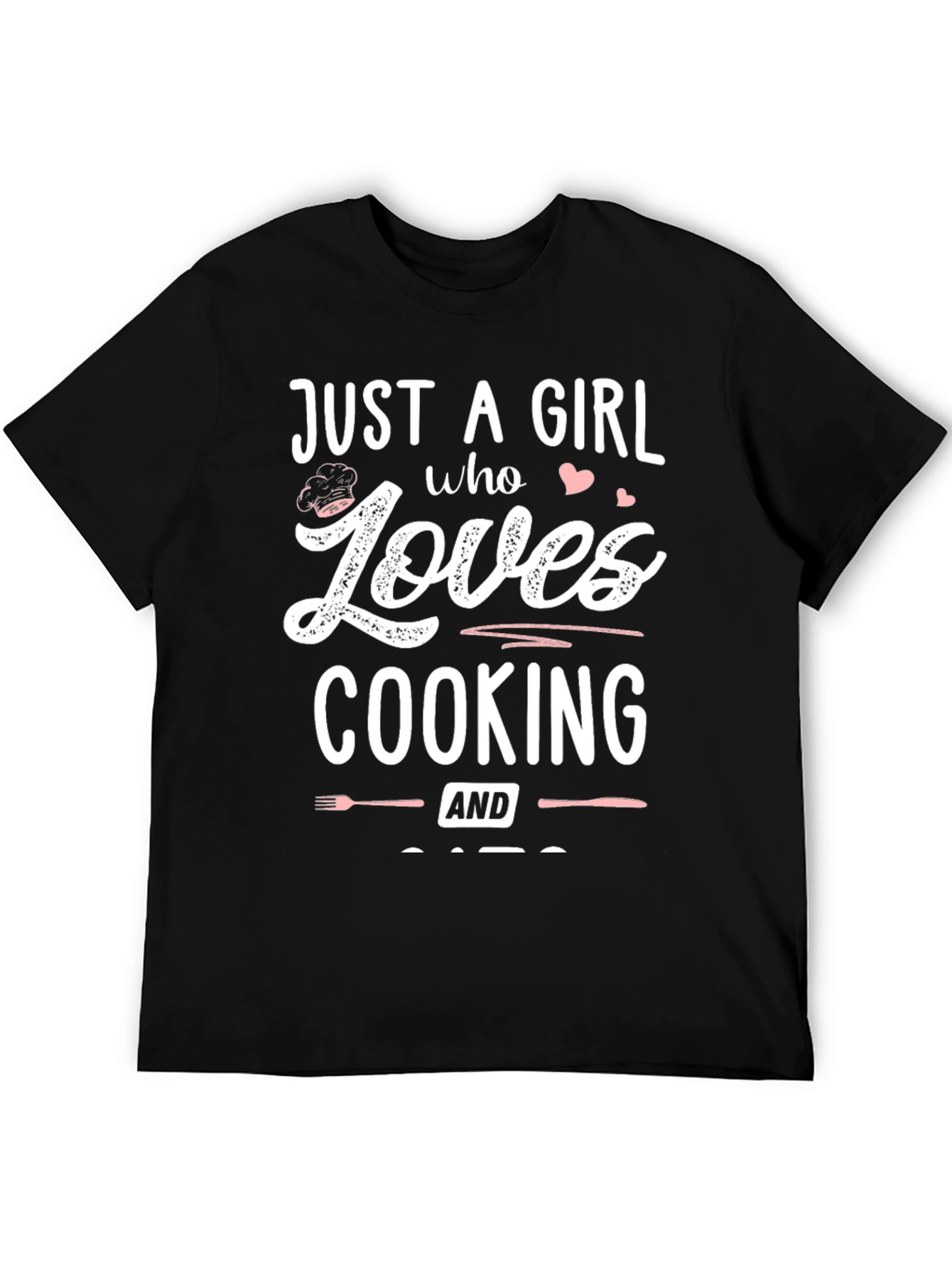Black Just A Girl Who Loves Cooking Black T-Shirt view 5