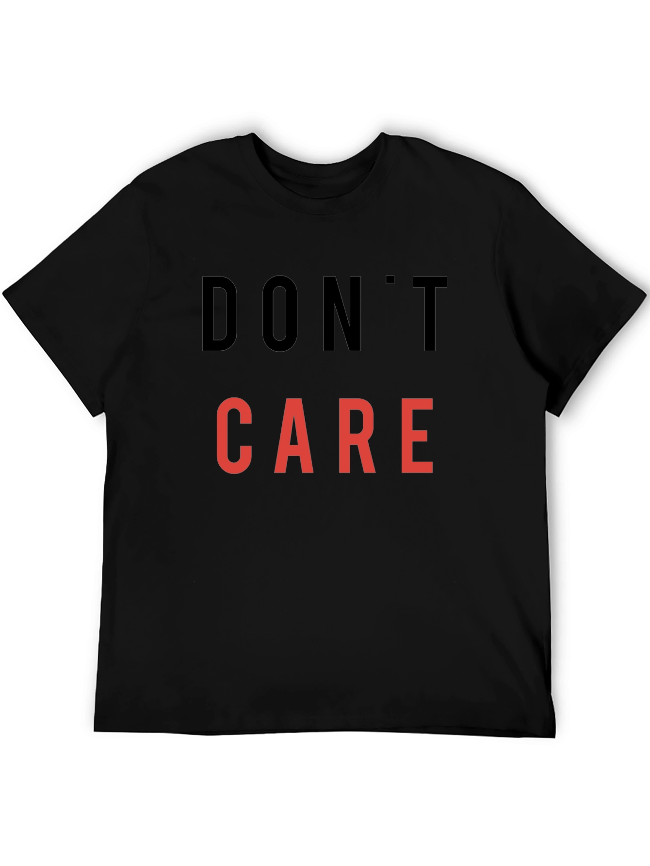 Black Don't Care Graphic Tee - Casual Statement Shirt view 5