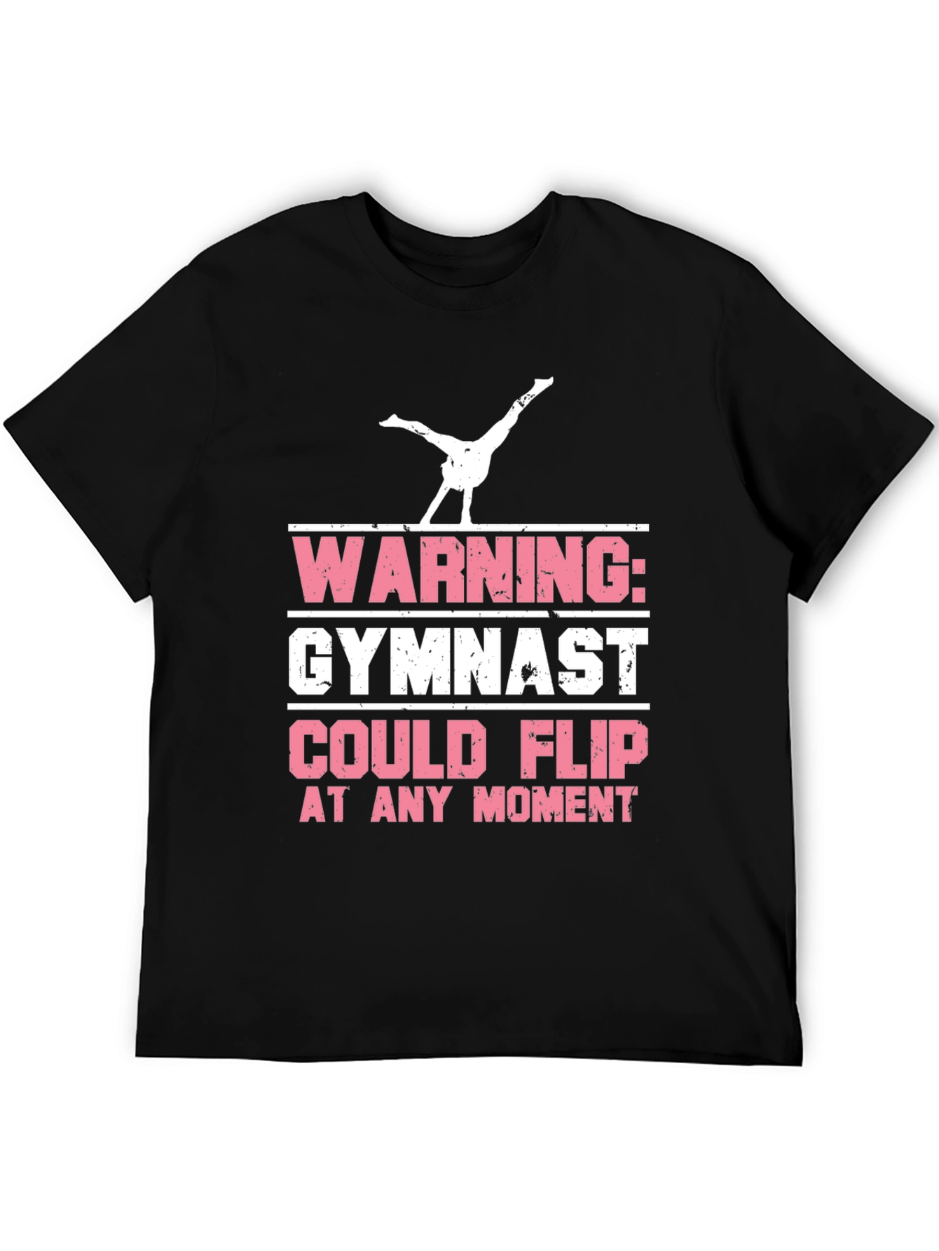 Black Warning Gymnast Flip T-Shirt view 5