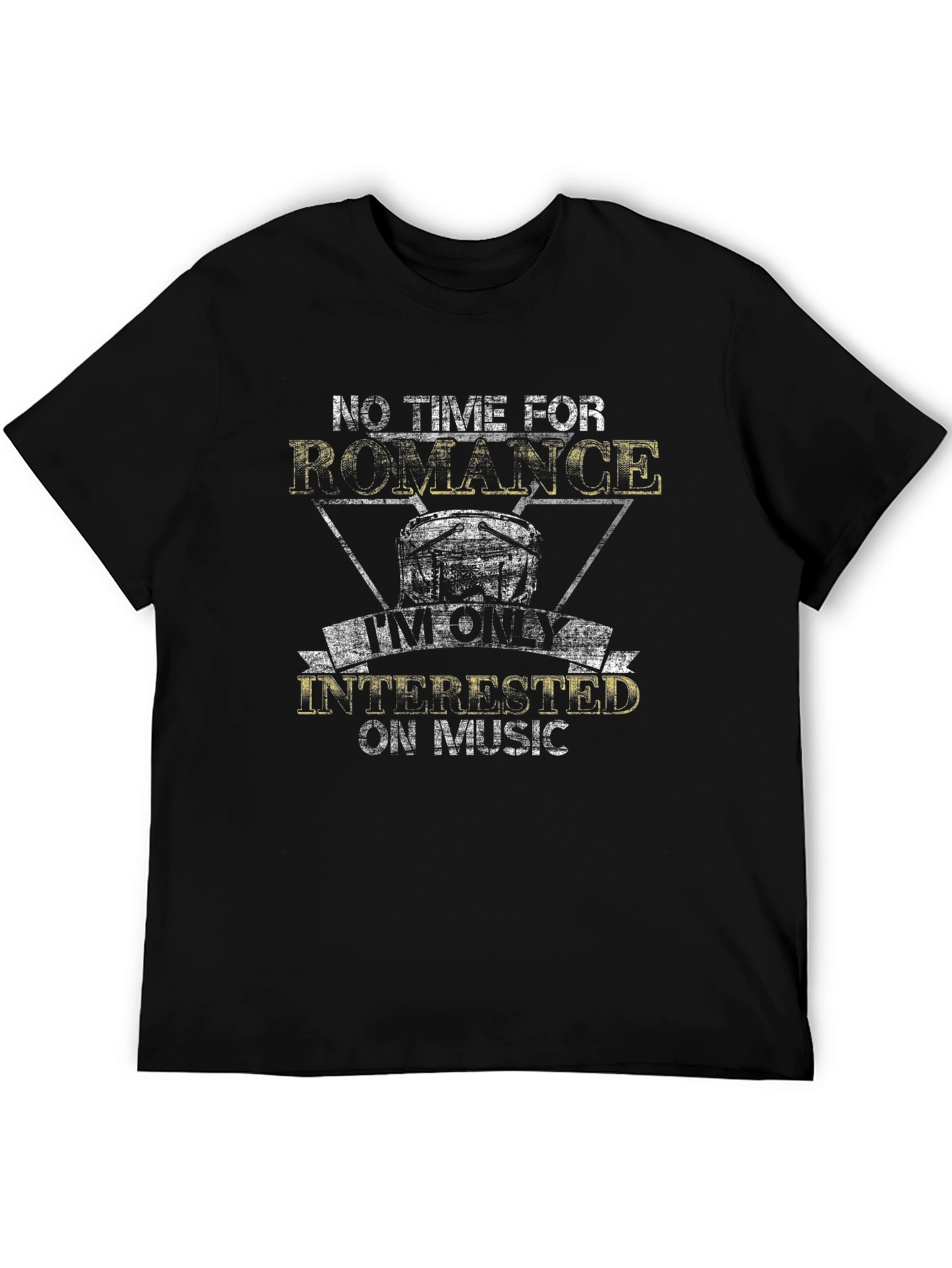 Black Music Lover Black T-Shirt - No Time for Romance view 5