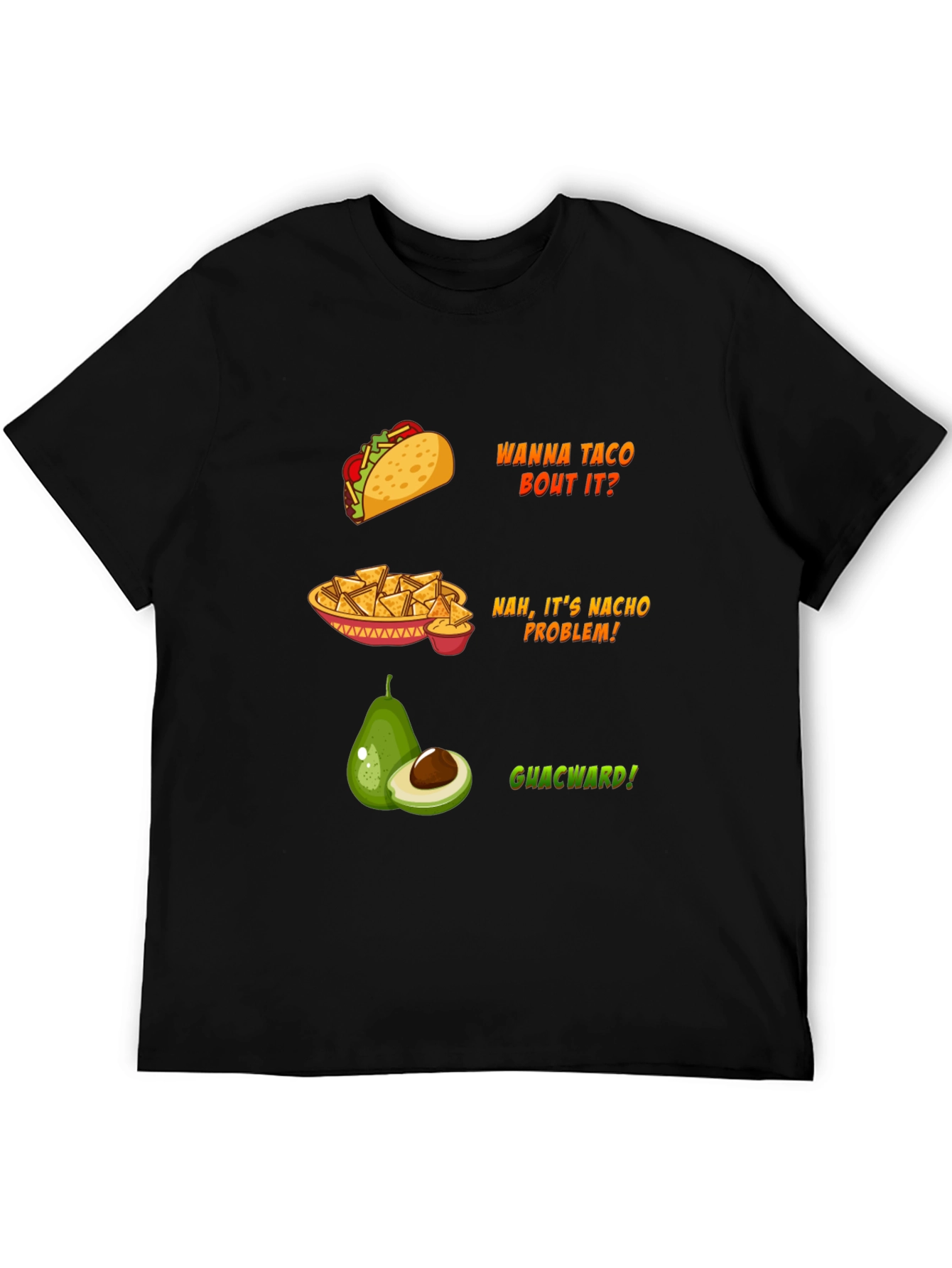 Black Funny Food Puns Black T-Shirt view 5
