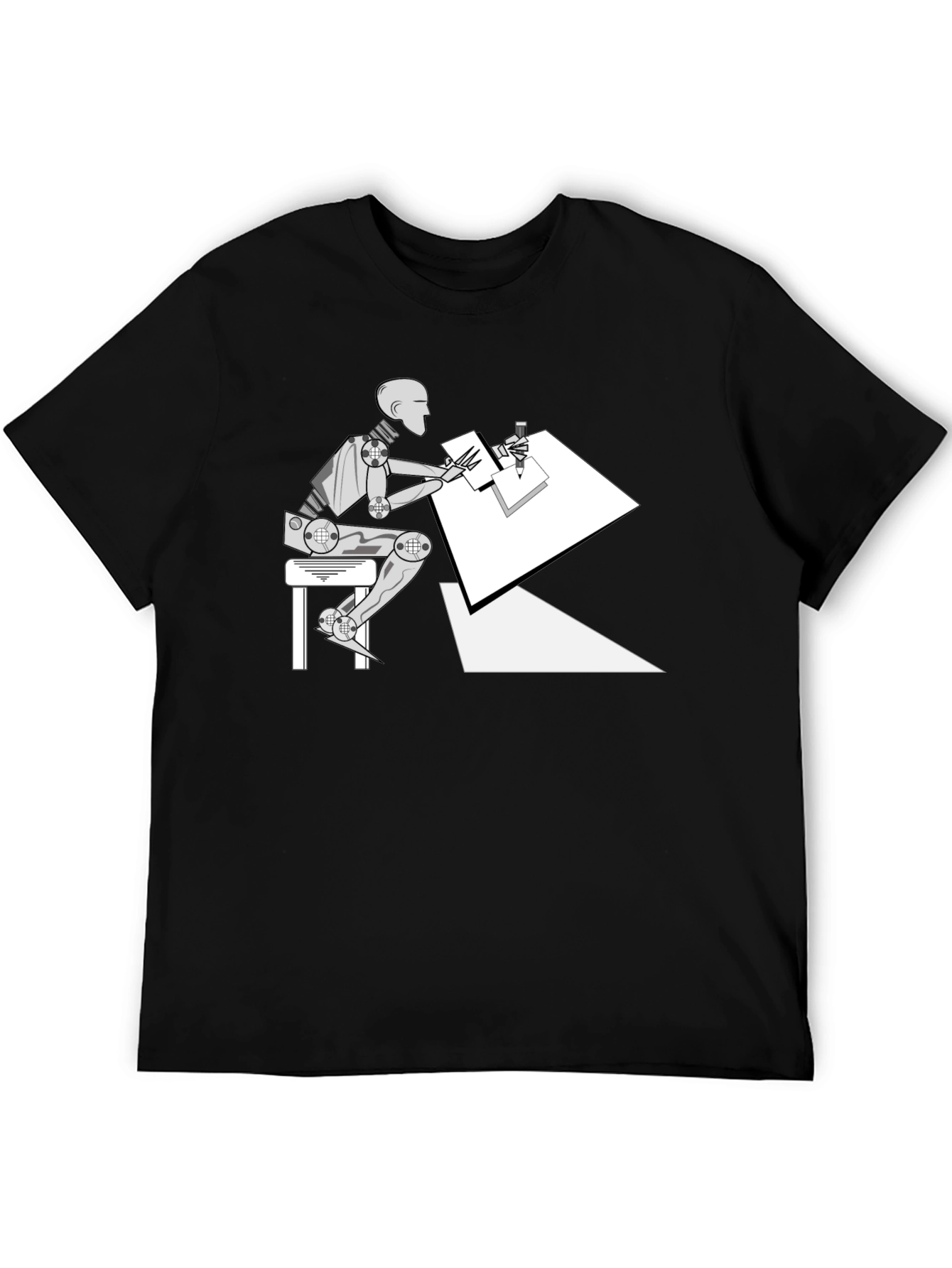 Black Artist Robot Black Tee view 5