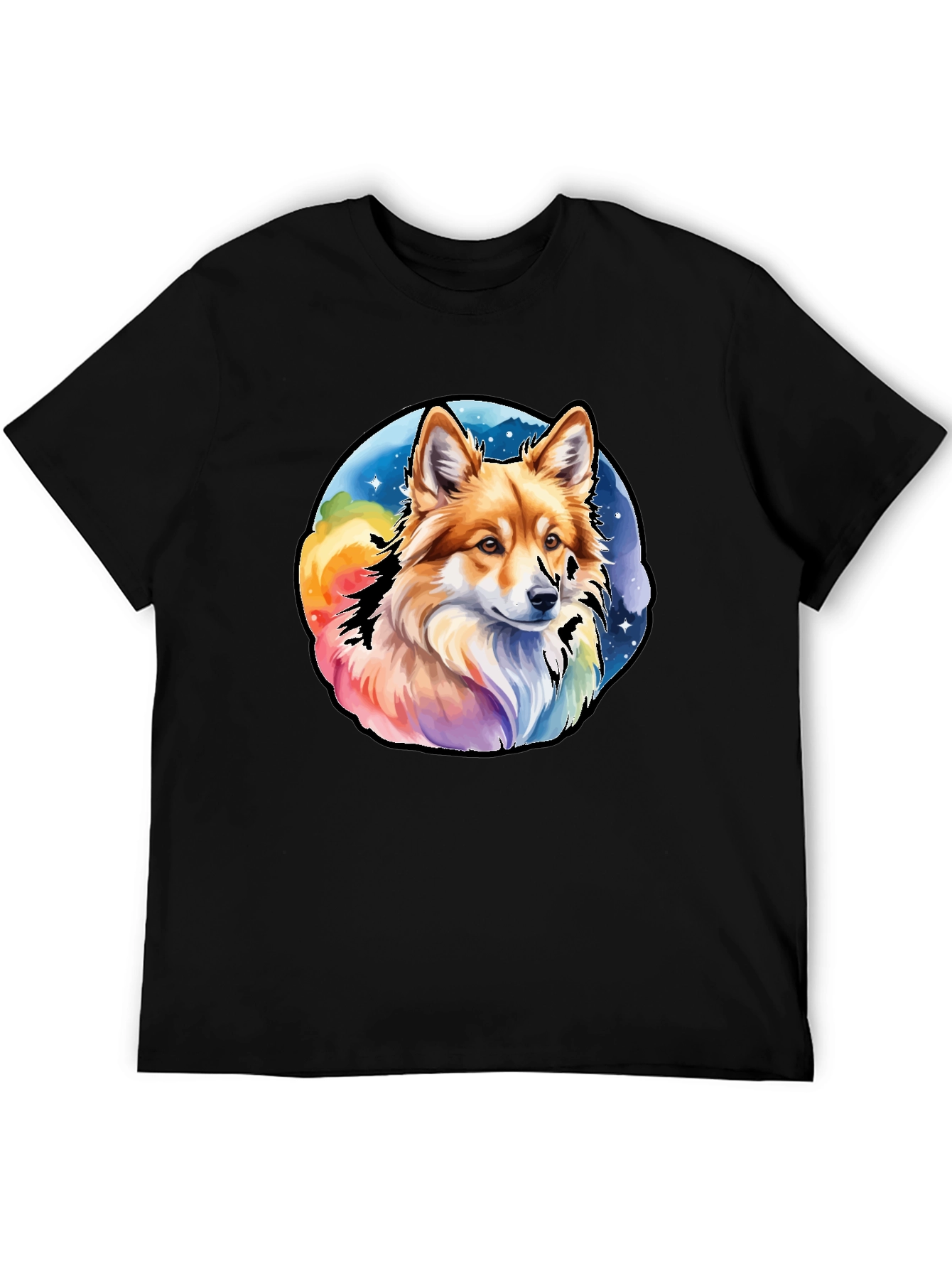 Black Dog Graphic Tee - Colorful Cute Design view 5