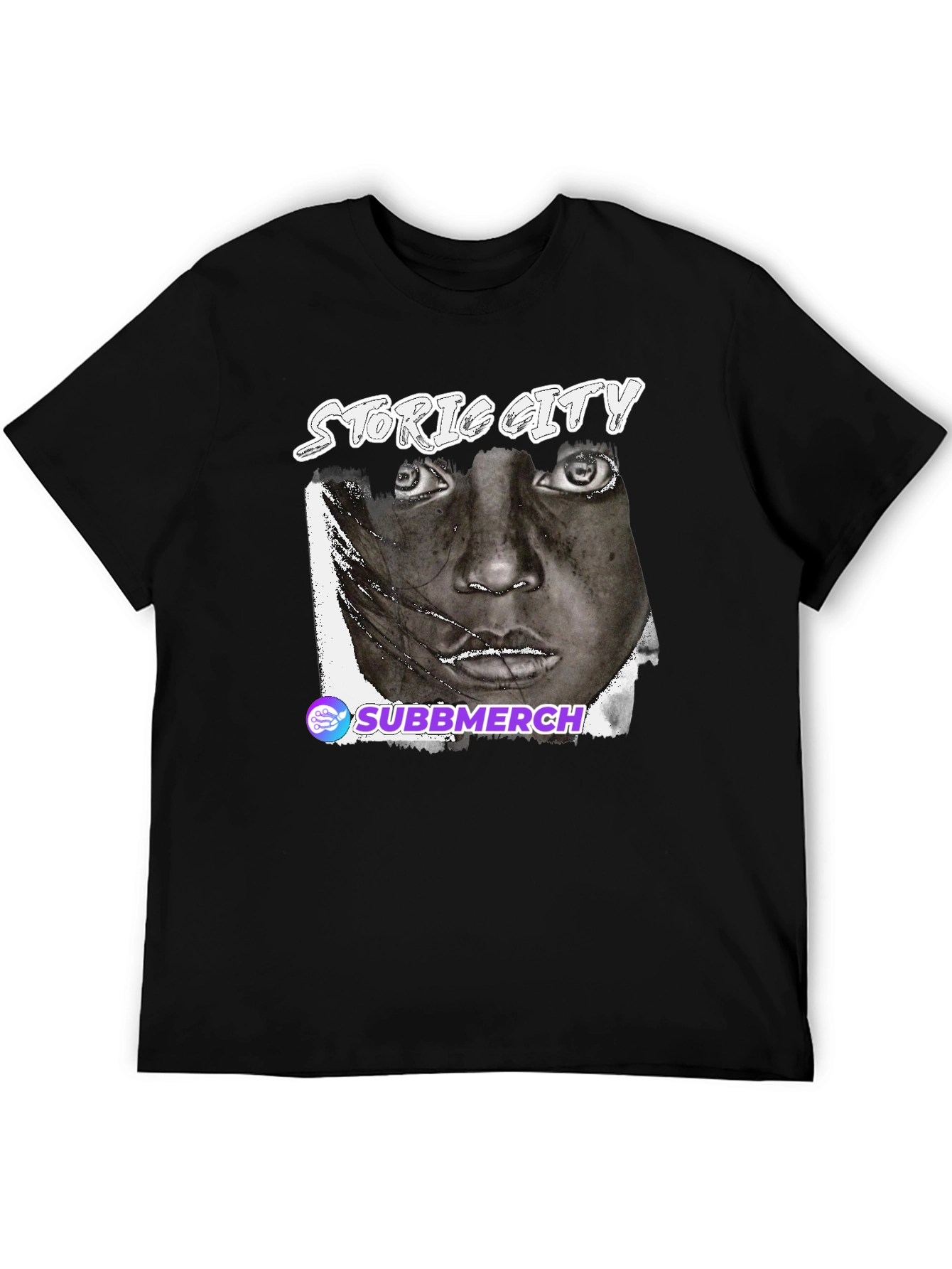 Black Black Graphic Tee - Historic City Portrait view 5