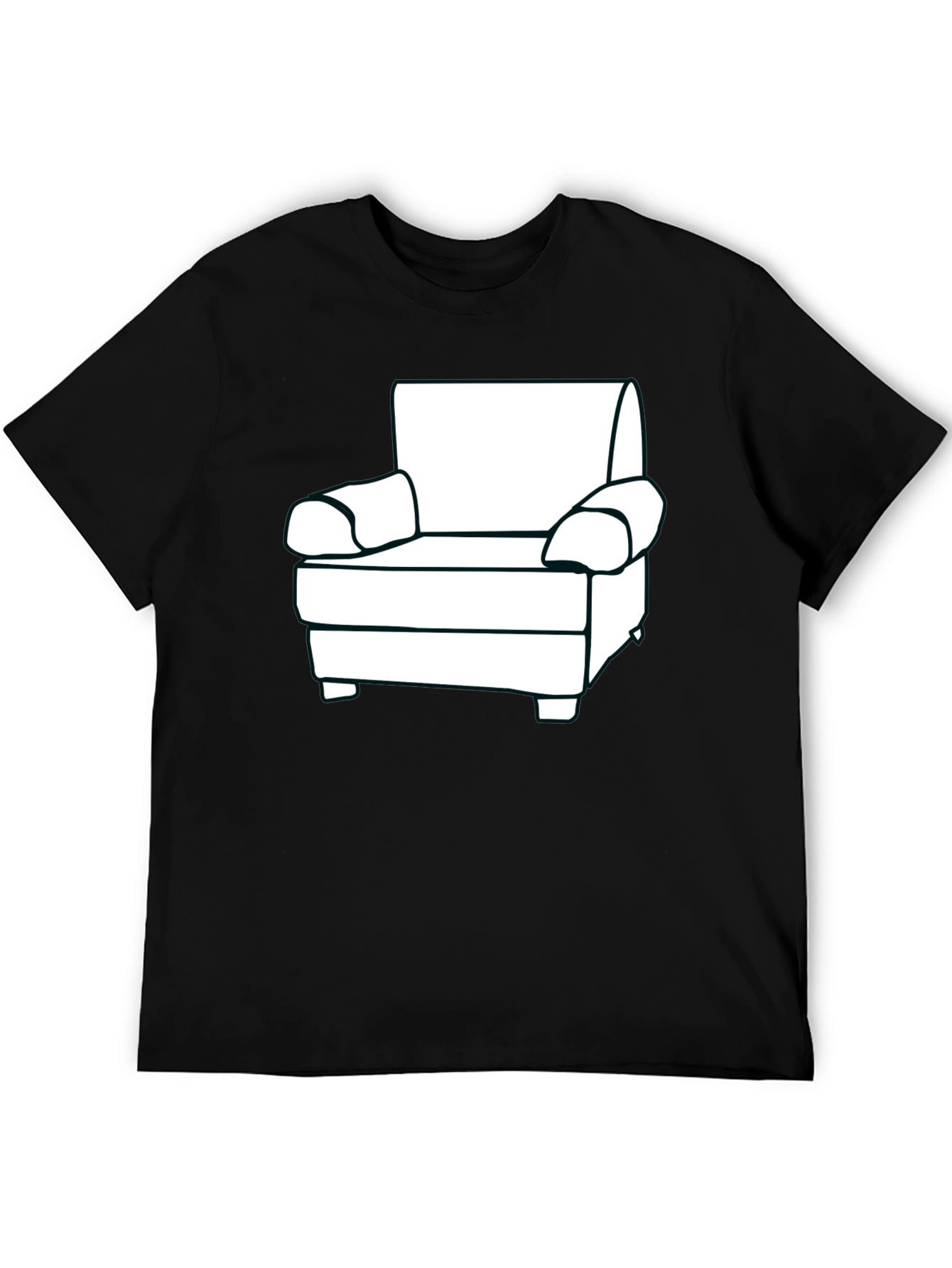 Black White Couch Graphic T-Shirt - Comfort & Style view 5