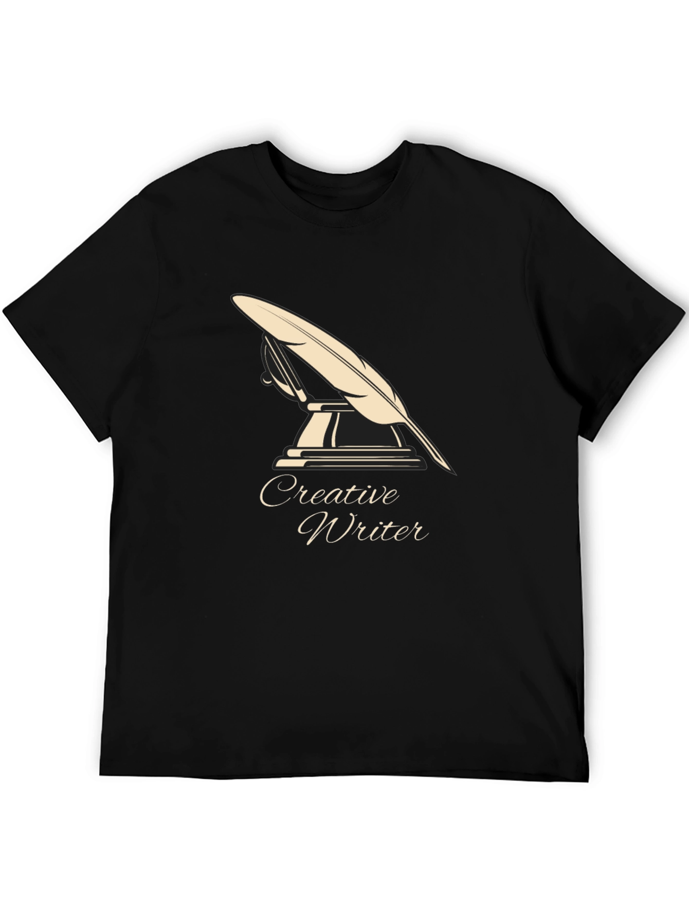 Black Creative Writer T-Shirt - Quill Design view 5