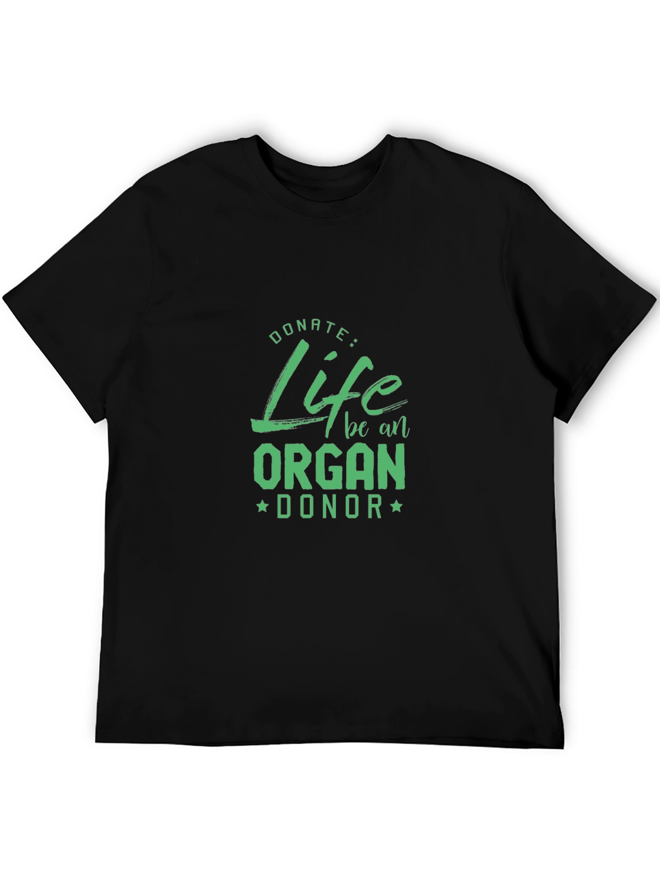 Black Donate Life Organ Donor T-Shirt - Black view 5