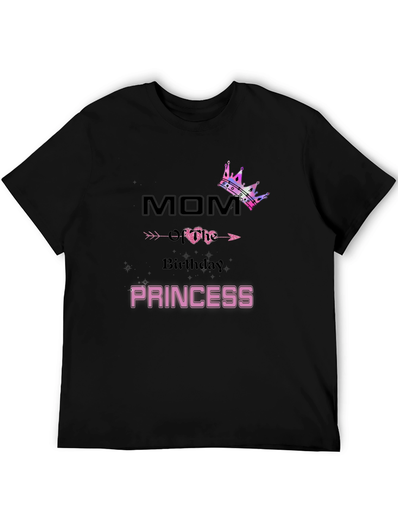Black Mom Birthday Princess T-Shirt view 5