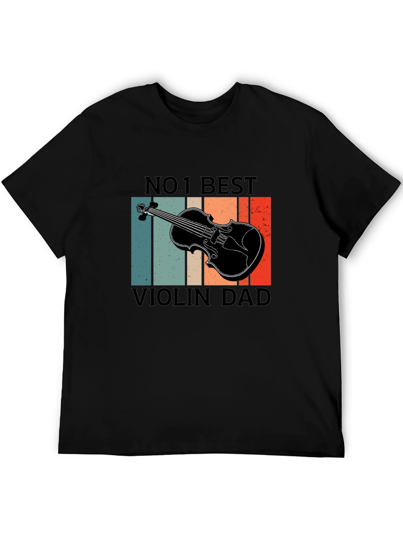 Black No. 1 Best Violin Dad T-Shirt - Music Lover Gift view 5