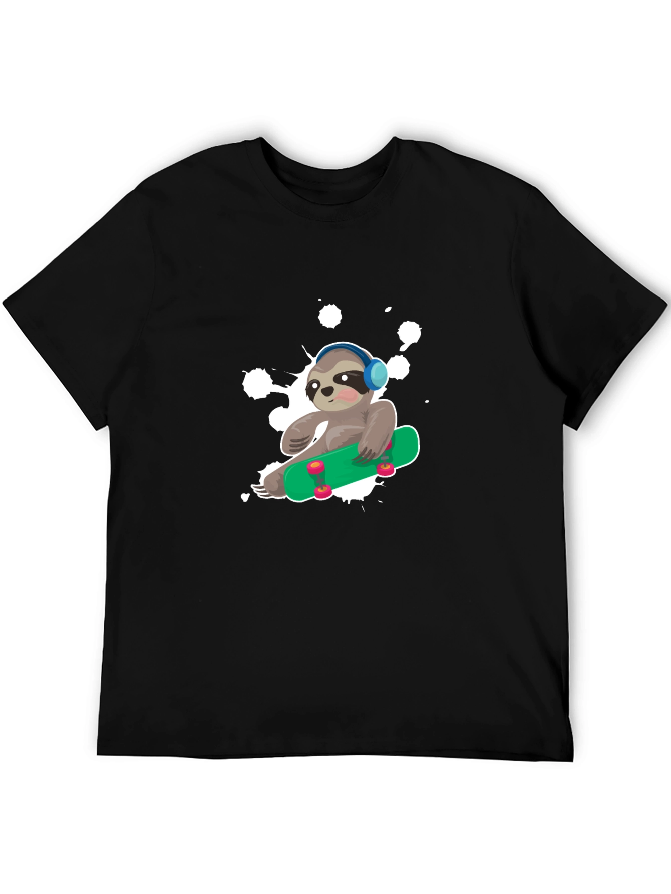 Black Sloth Skateboard Graphic T-Shirt - Trendy Casual Wear view 5