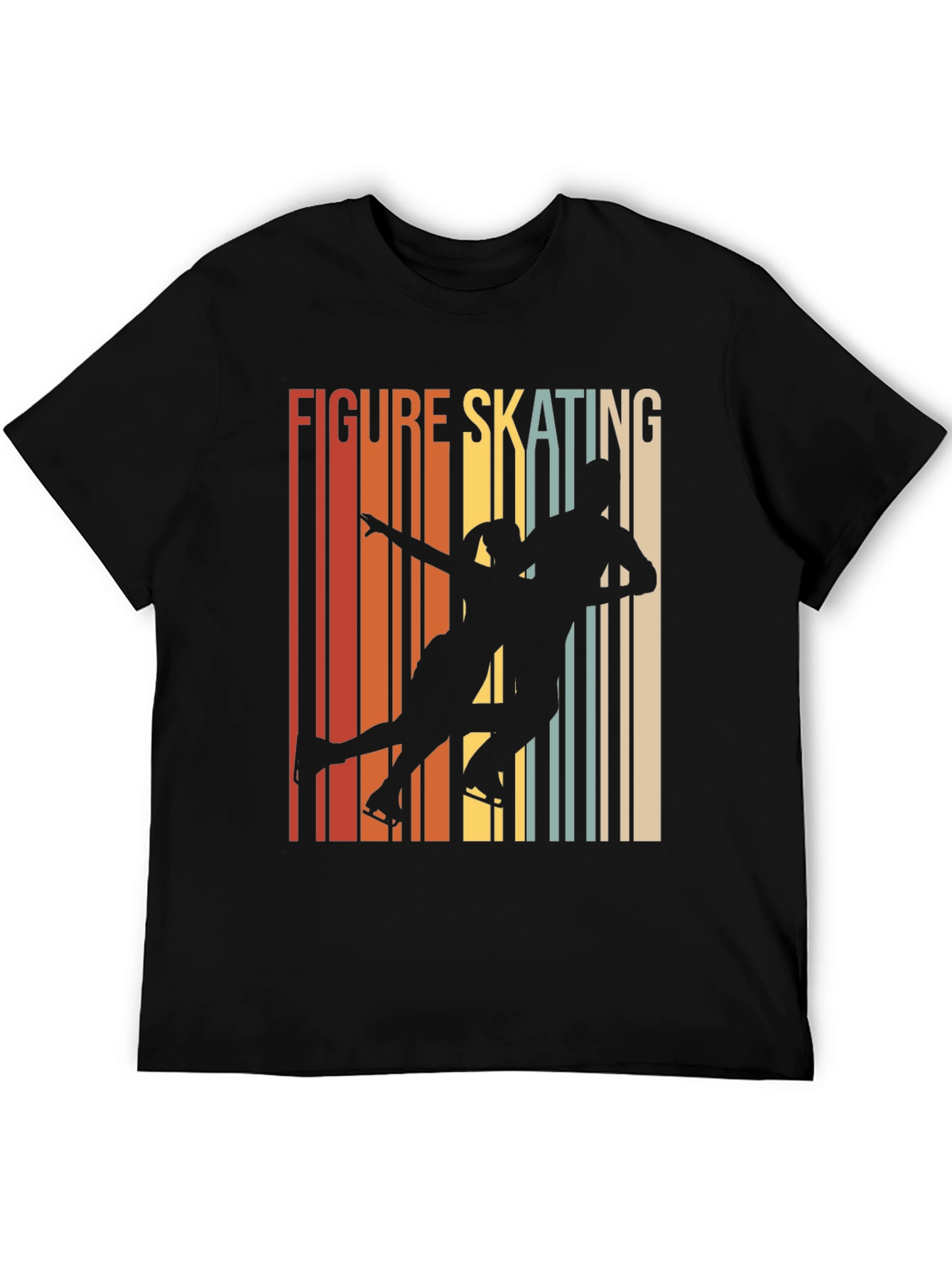 Black Figure Skating Retro T-Shirt view 5