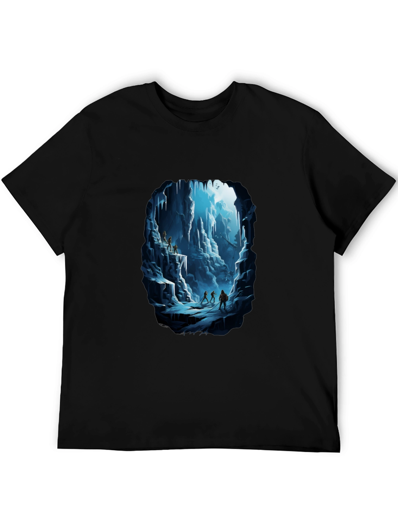 Black Icy Cave Graphic Black T-Shirt view 5