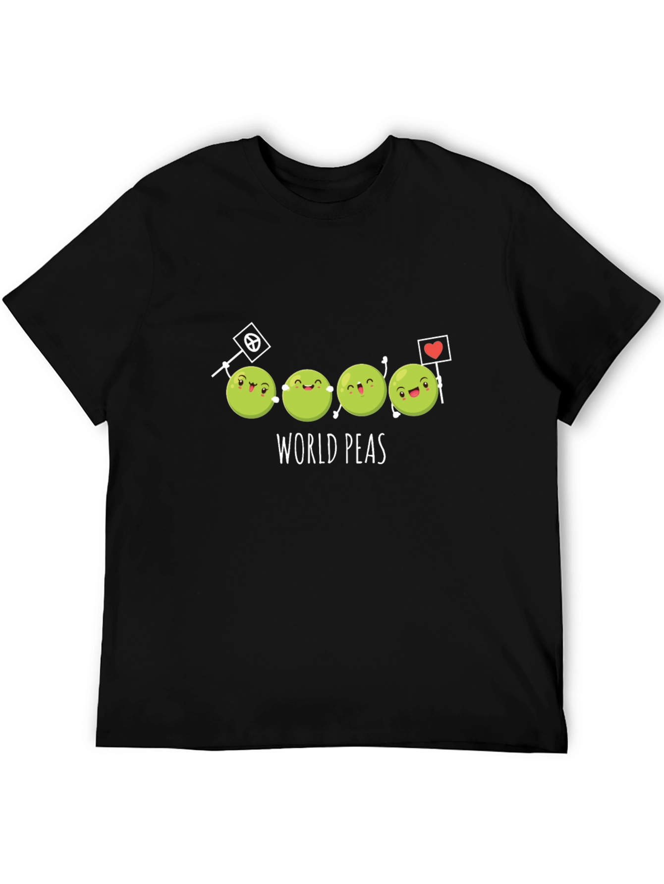 Black World Peas T-Shirt - Funny Cartoon Graphic Tee view 5