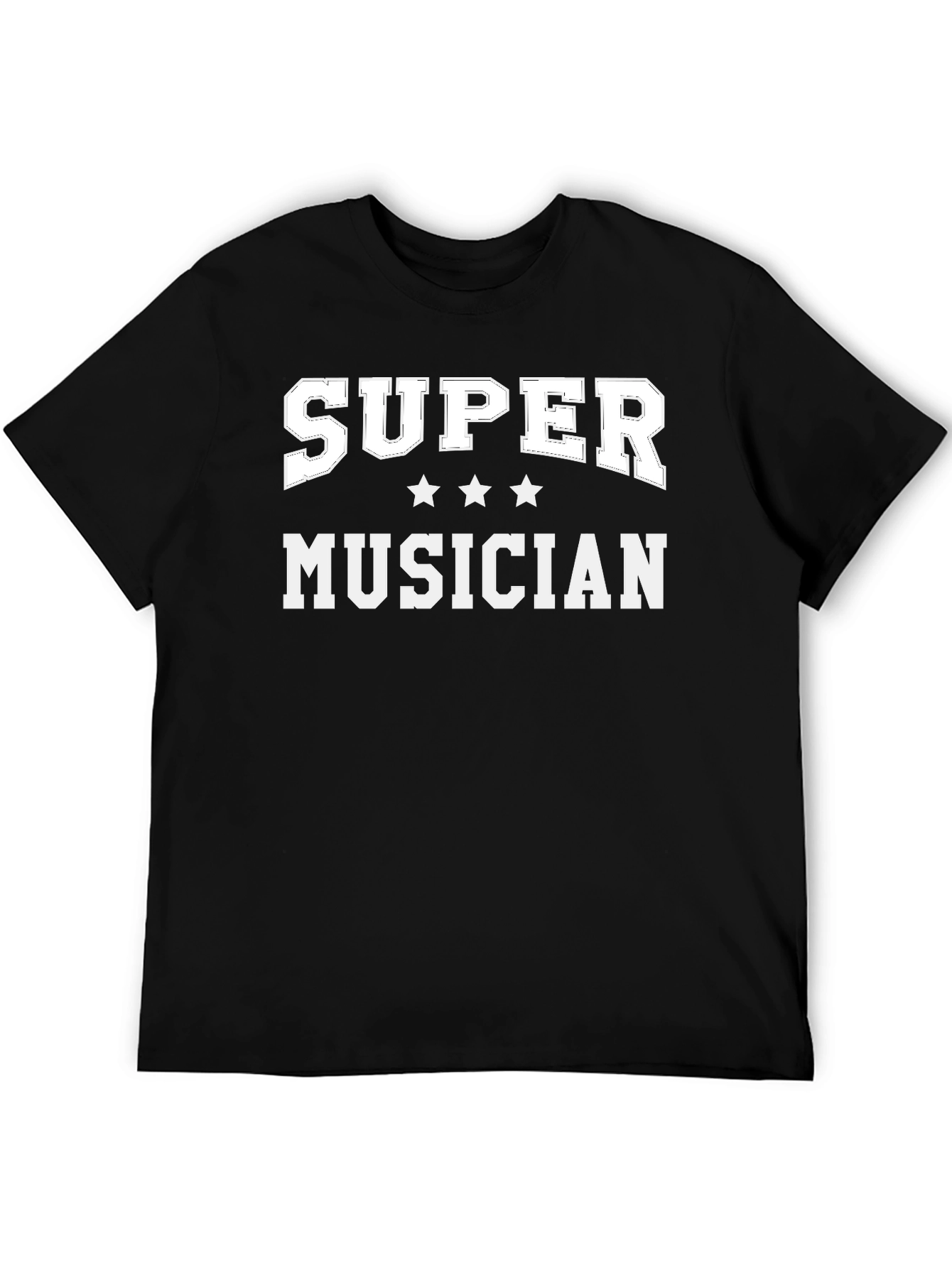 Black Super Musician Graphic Tee - Black Cotton T-Shirt view 5