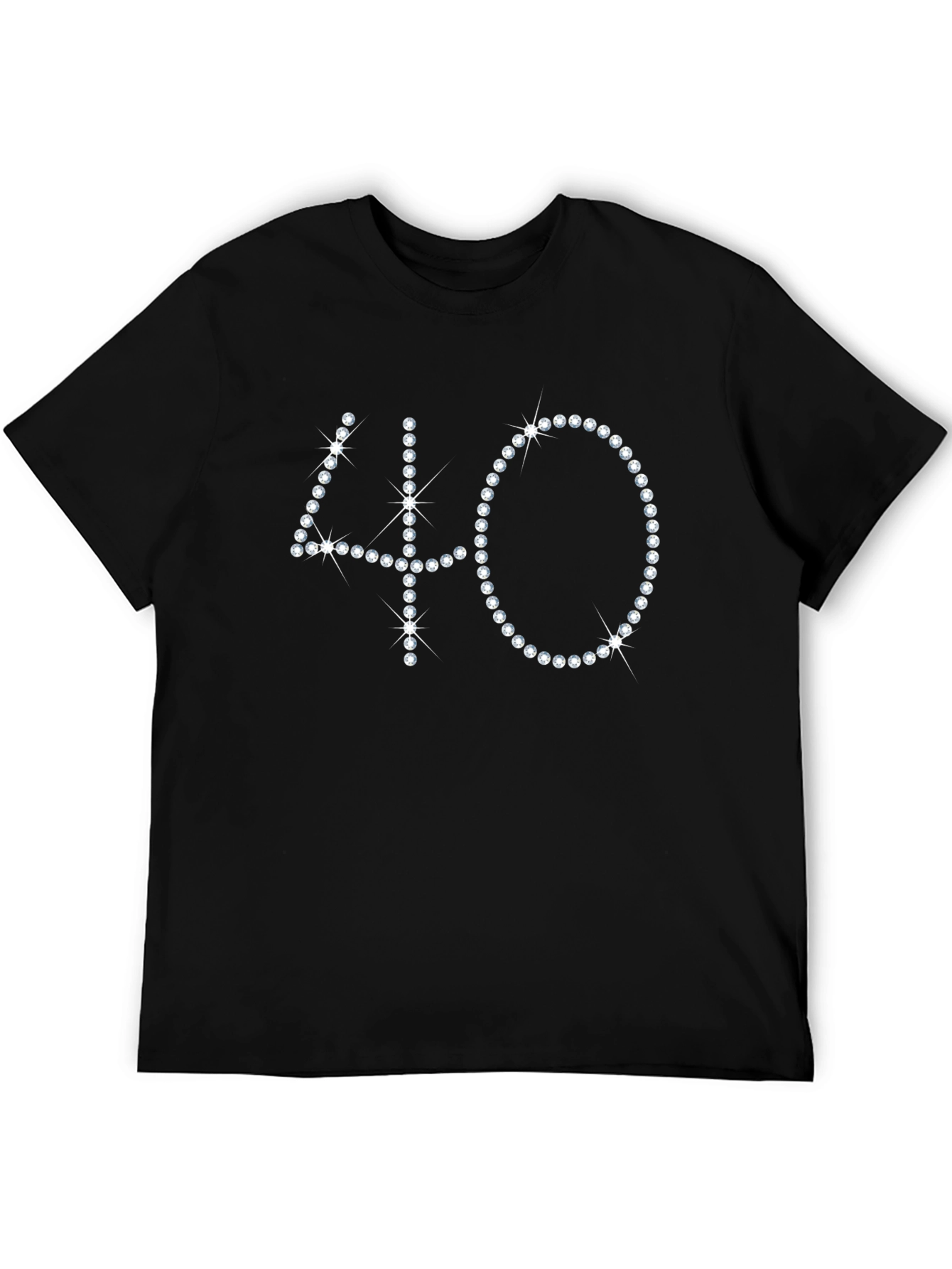 Sparkling 40th Birthday Black T-Shirt - 5