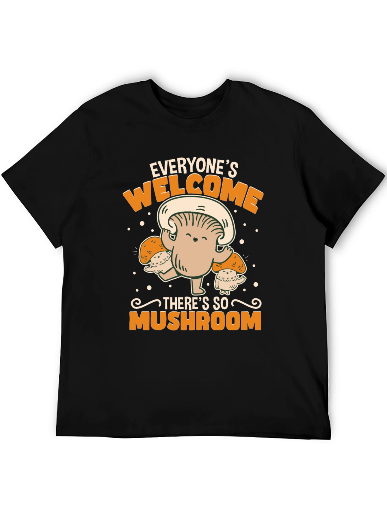 Black Everyone's Welcome Mushroom Graphic Tee view 5