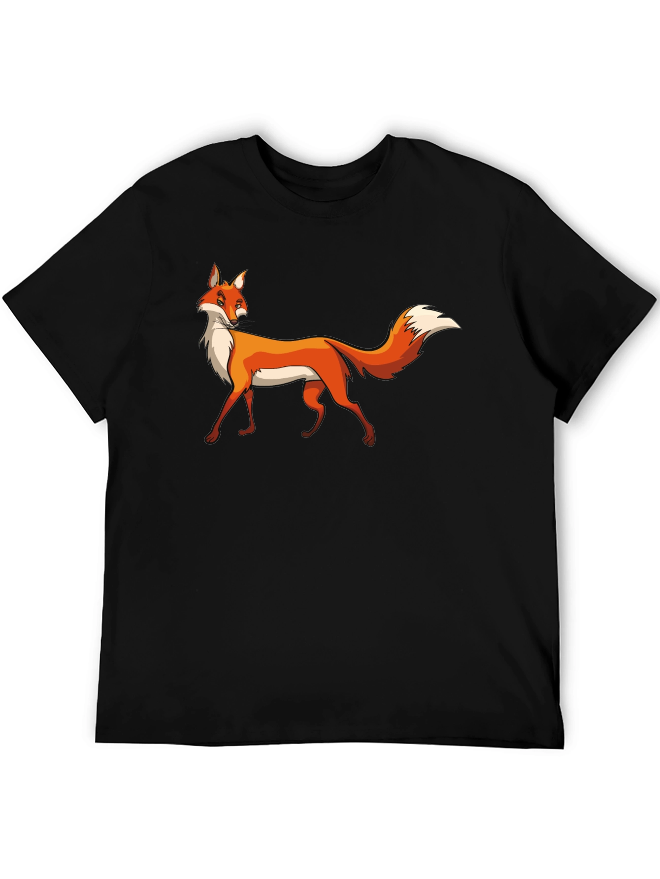 Black Fox Graphic Black T-Shirt, Premium Cotton Tee view 5