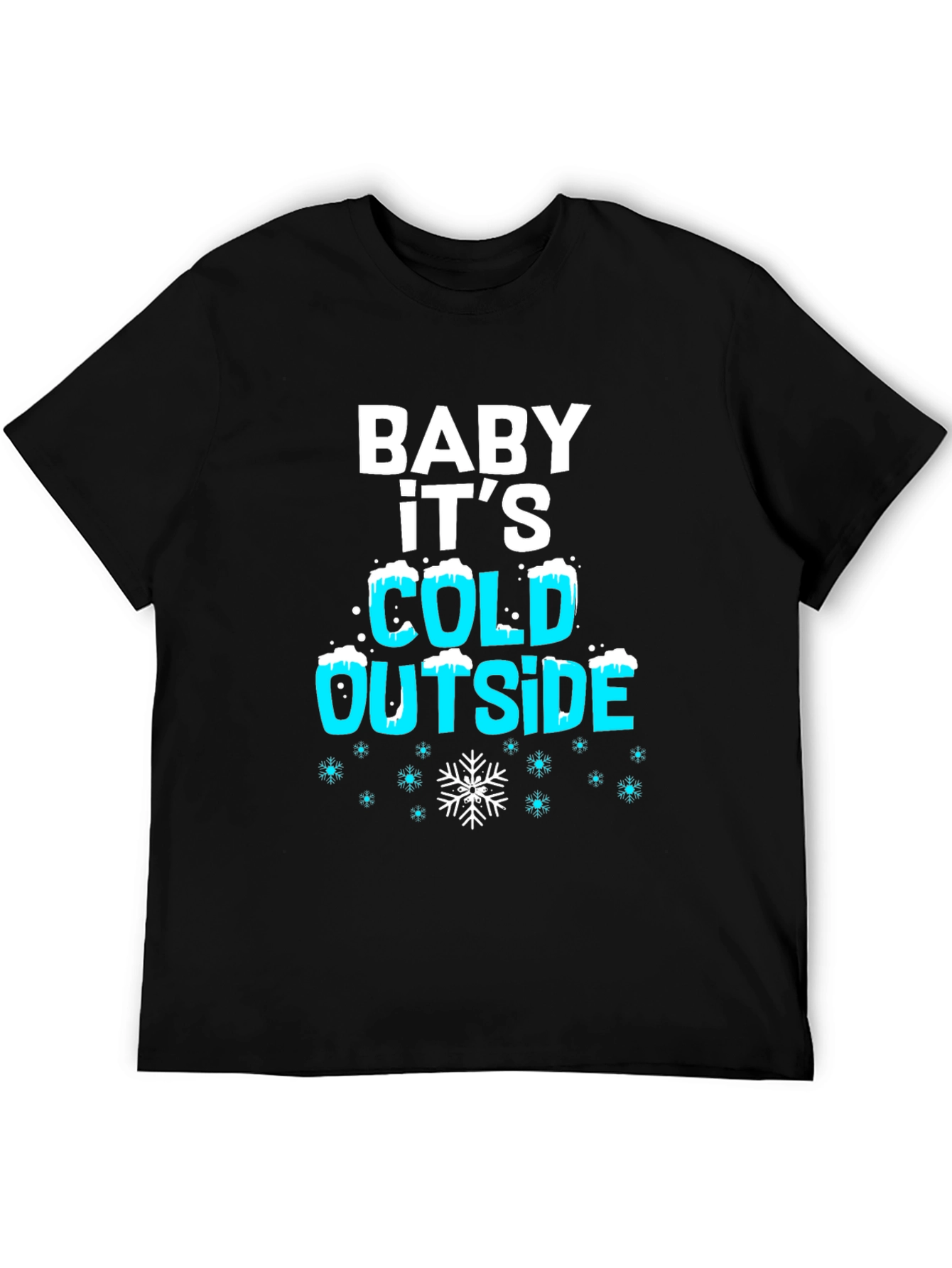 Black Baby It's Cold Outside Holiday T-Shirt view 5