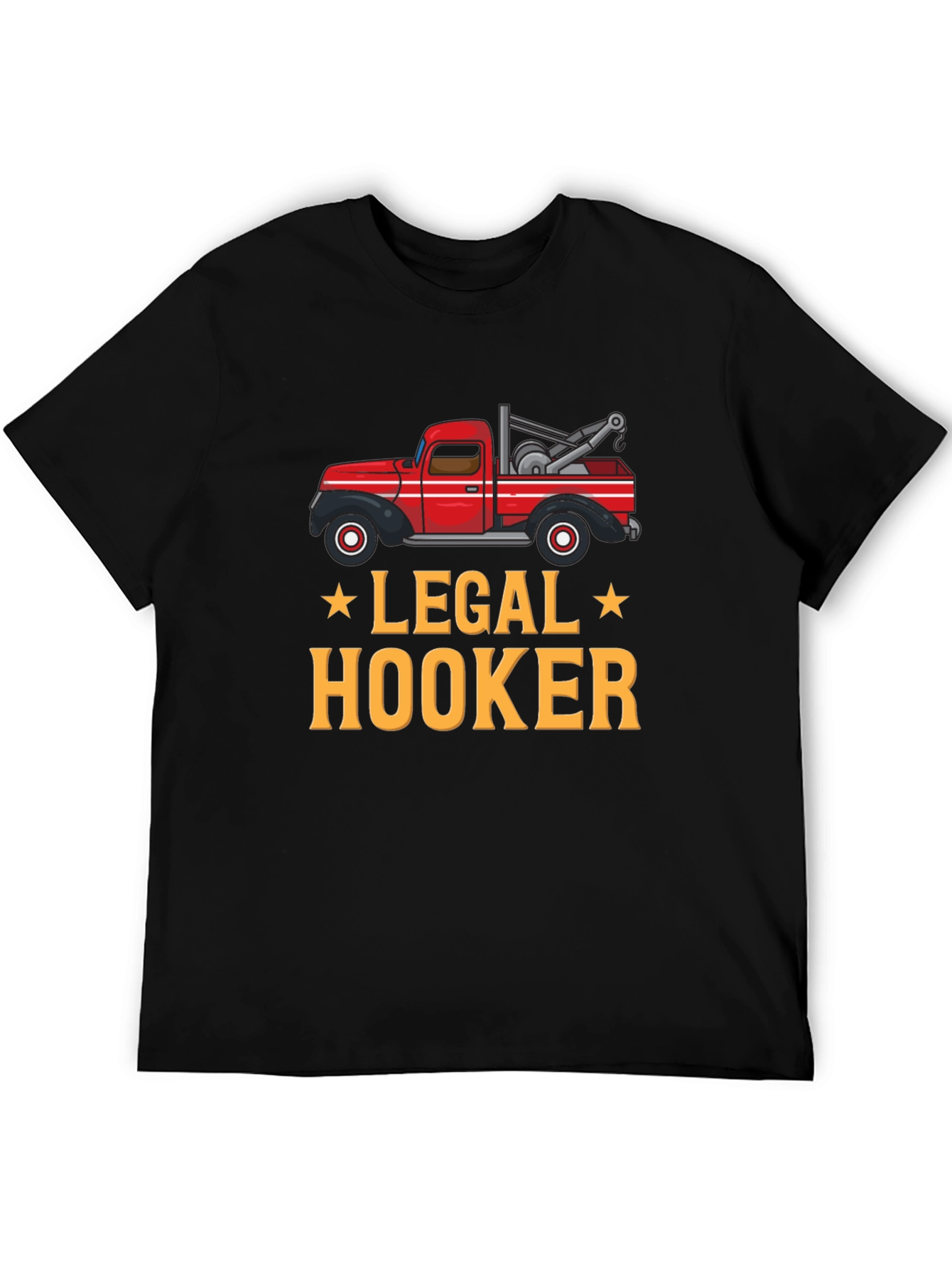 Black Legal Hooker Tow Truck Graphic T-Shirt view 5