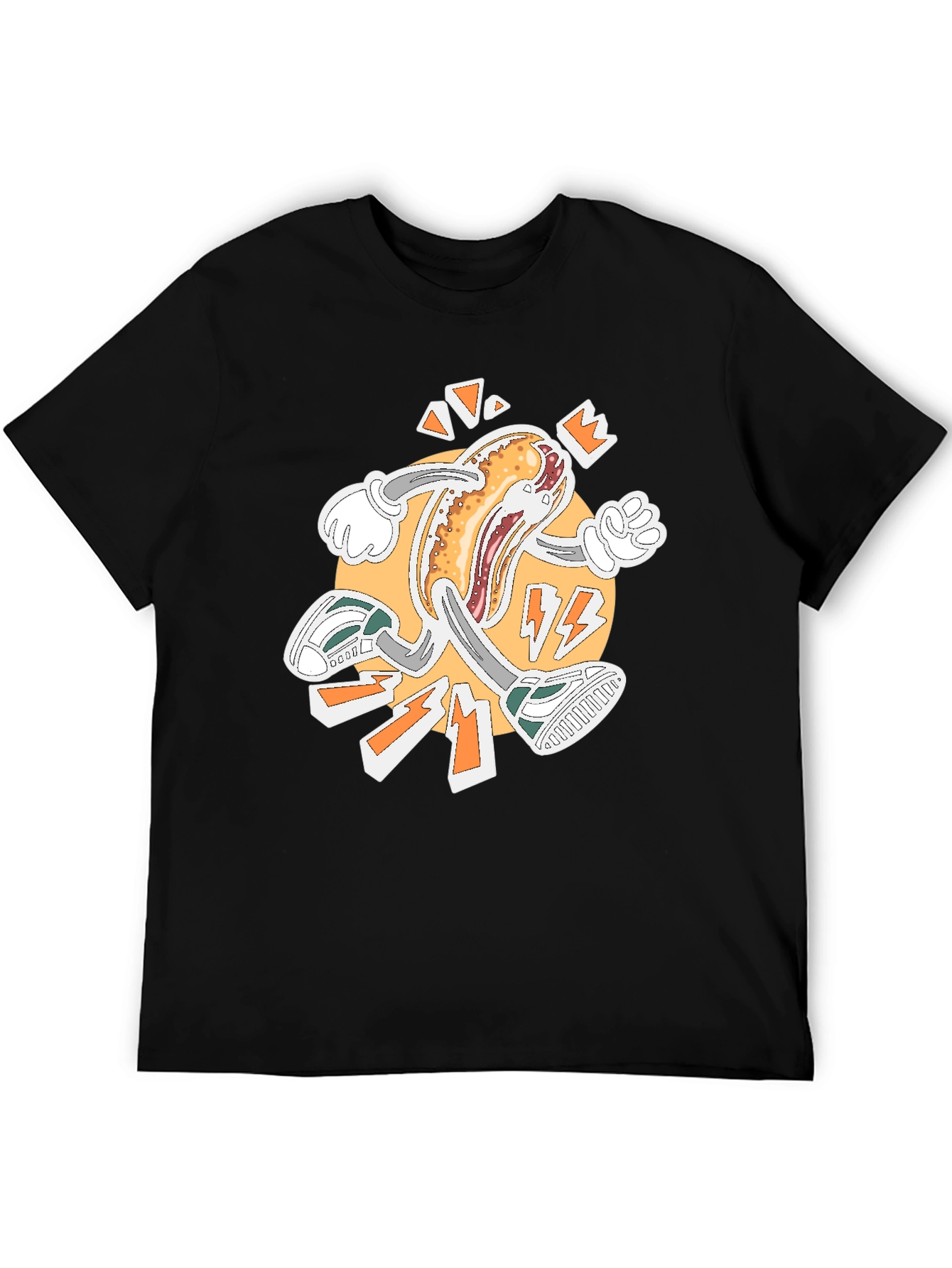 Black Running Hotdog Graphic T-Shirt view 5