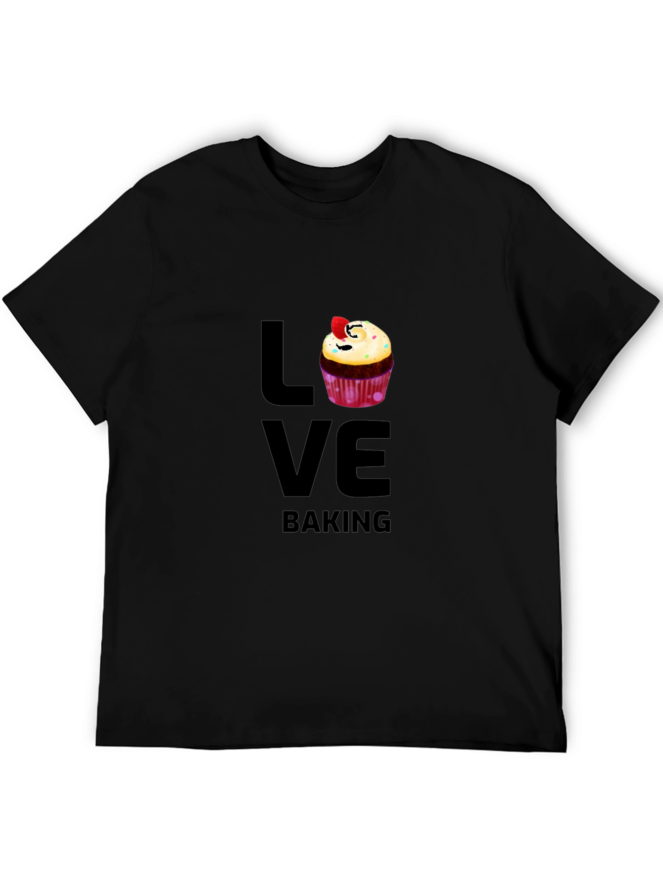 Black Love Baking Graphic T-Shirt - Cute Cupcake Design view 5