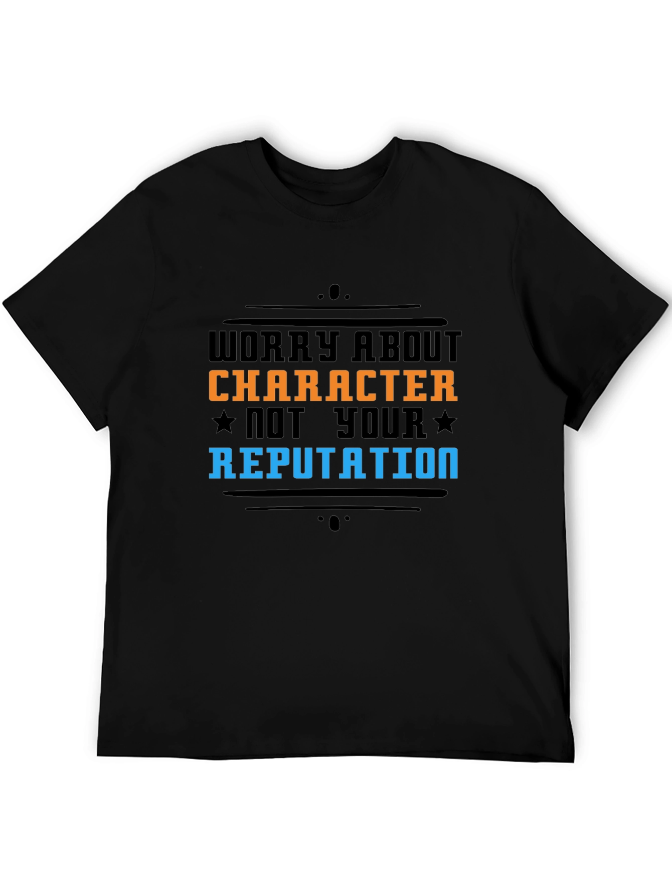 Black Worry About Character T-Shirt view 5