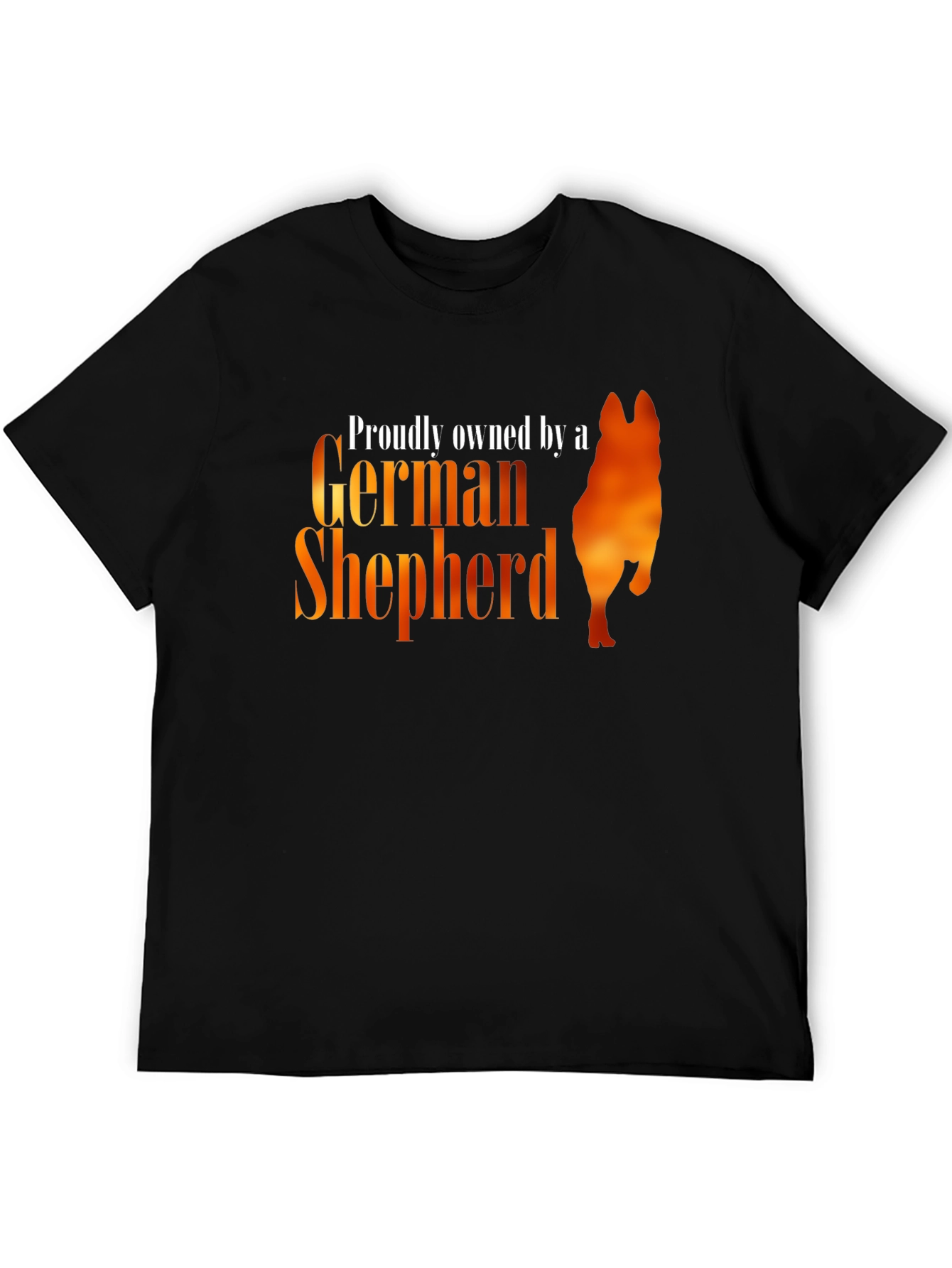 Black Proudly Owned by a German Shepherd T-Shirt view 5