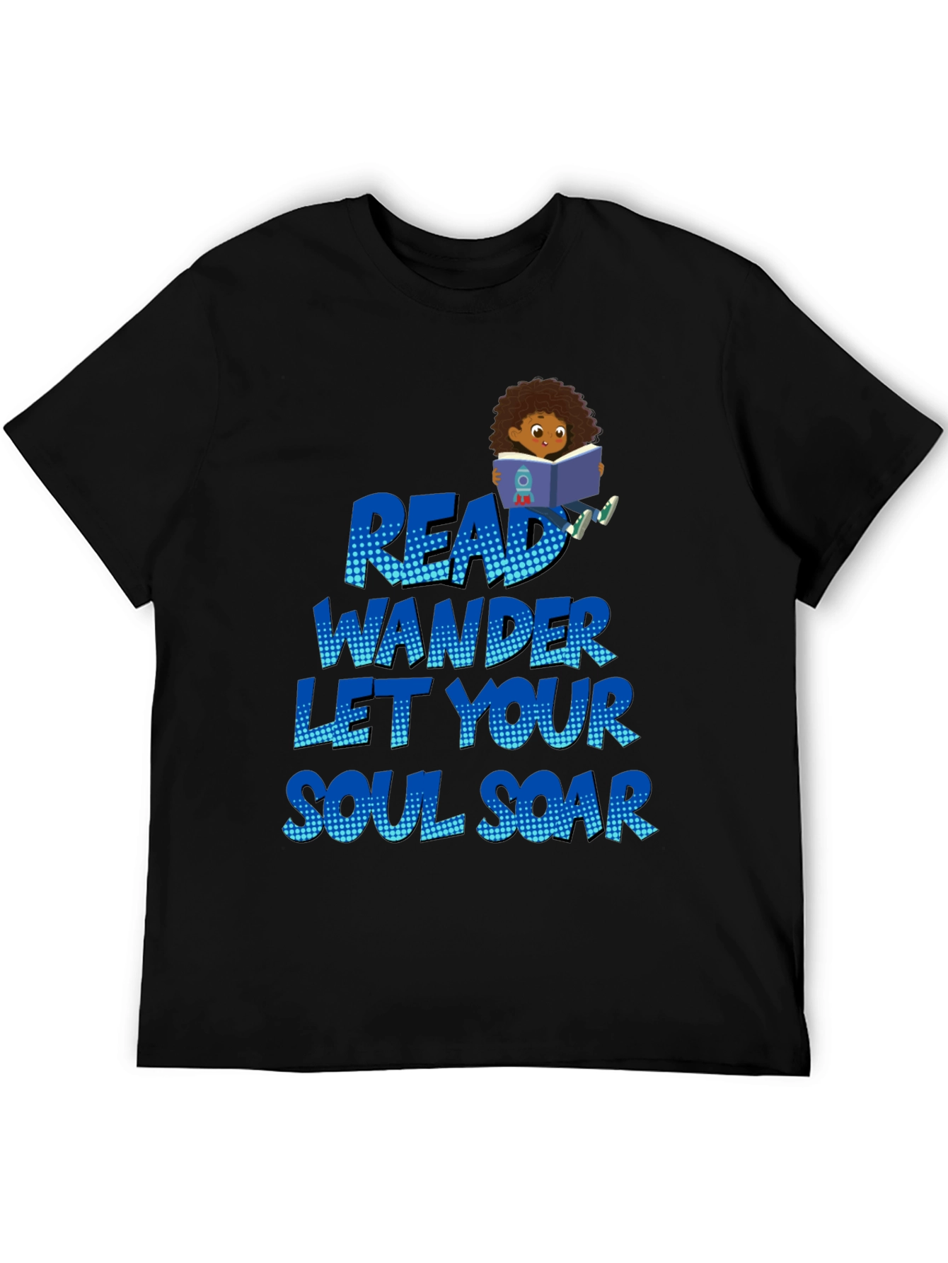 Black Read Wander Soul Soar Black T-Shirt view 5