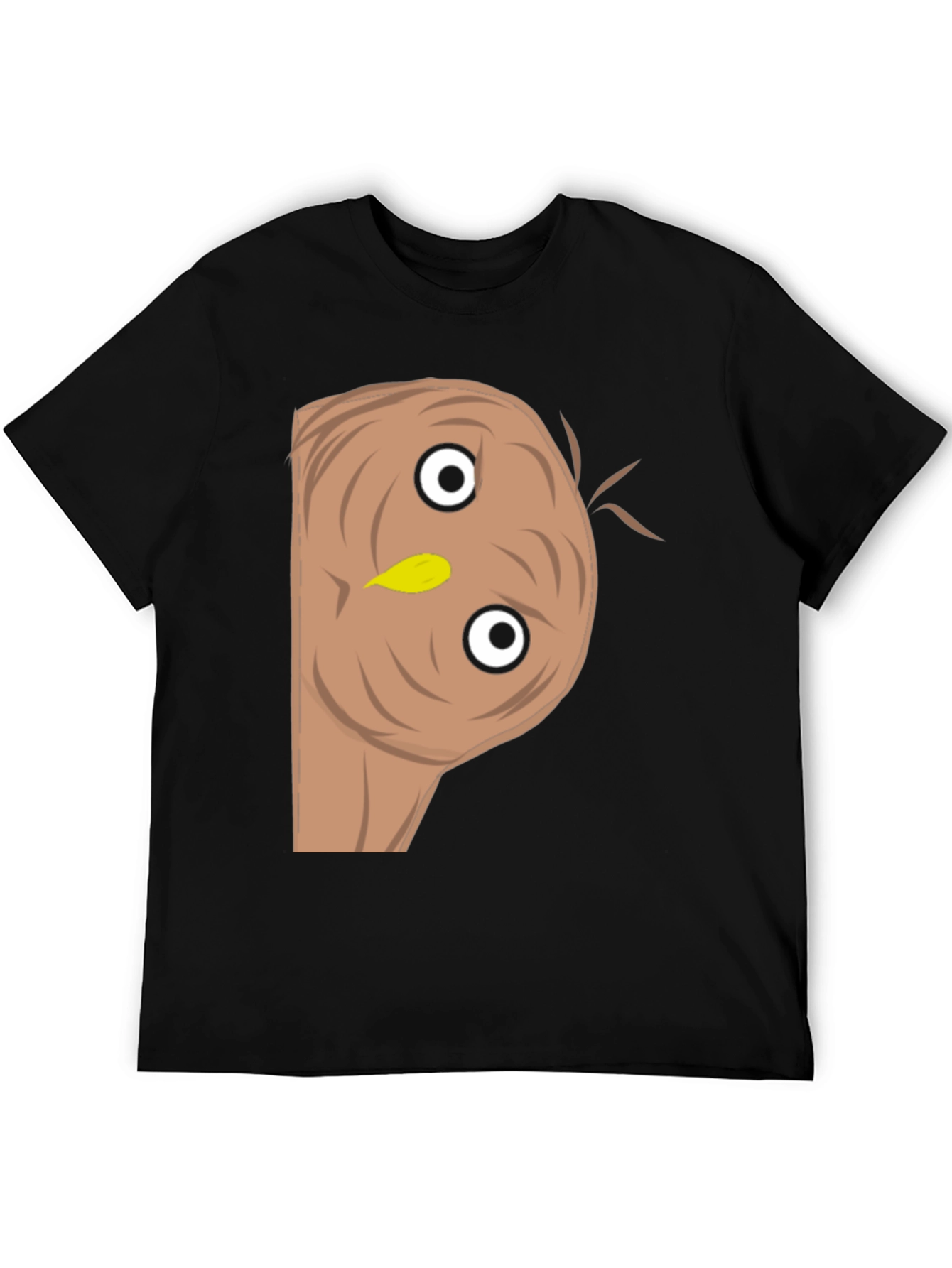 Black Funny Upside Down Owl Graphic Tee view 5