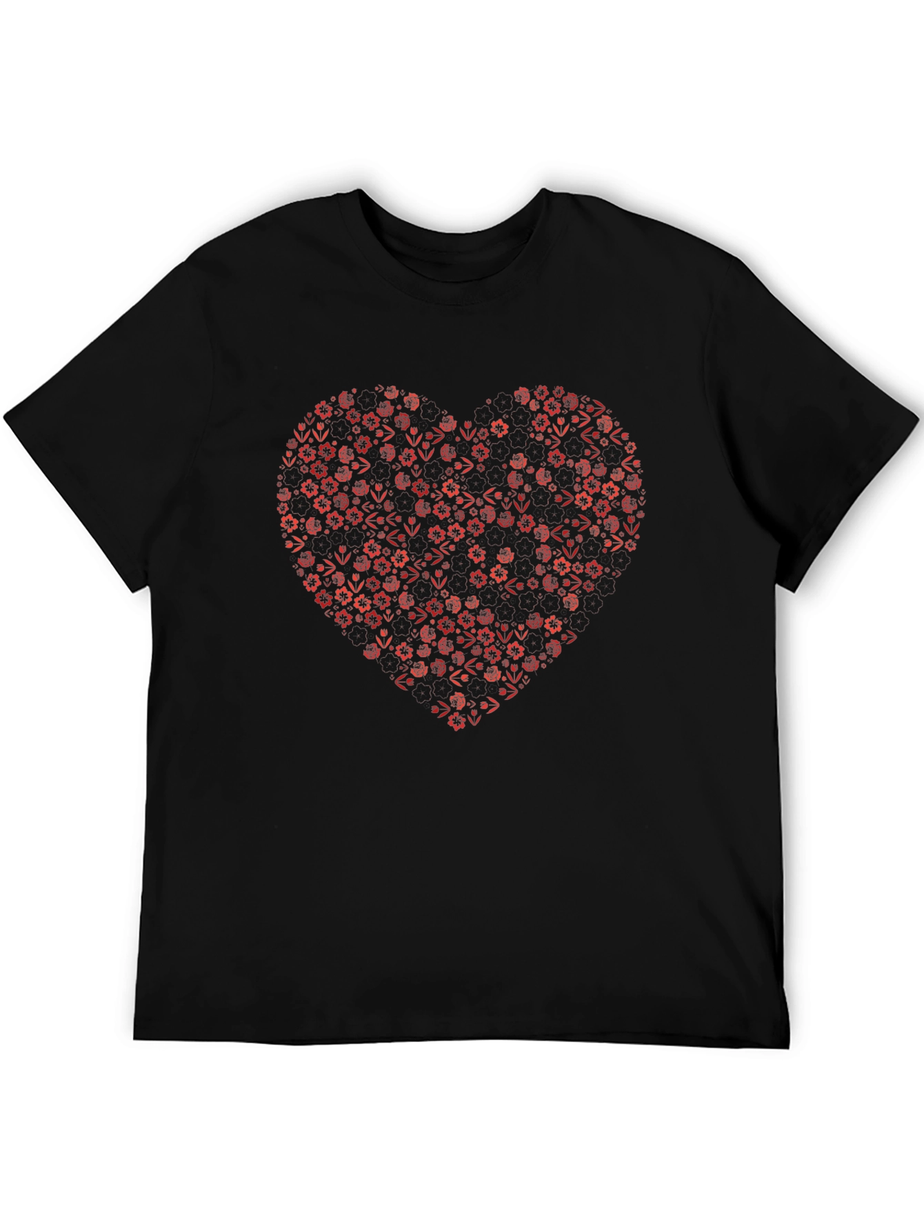 Black Heart Rose Graphic Tee - Black view 5
