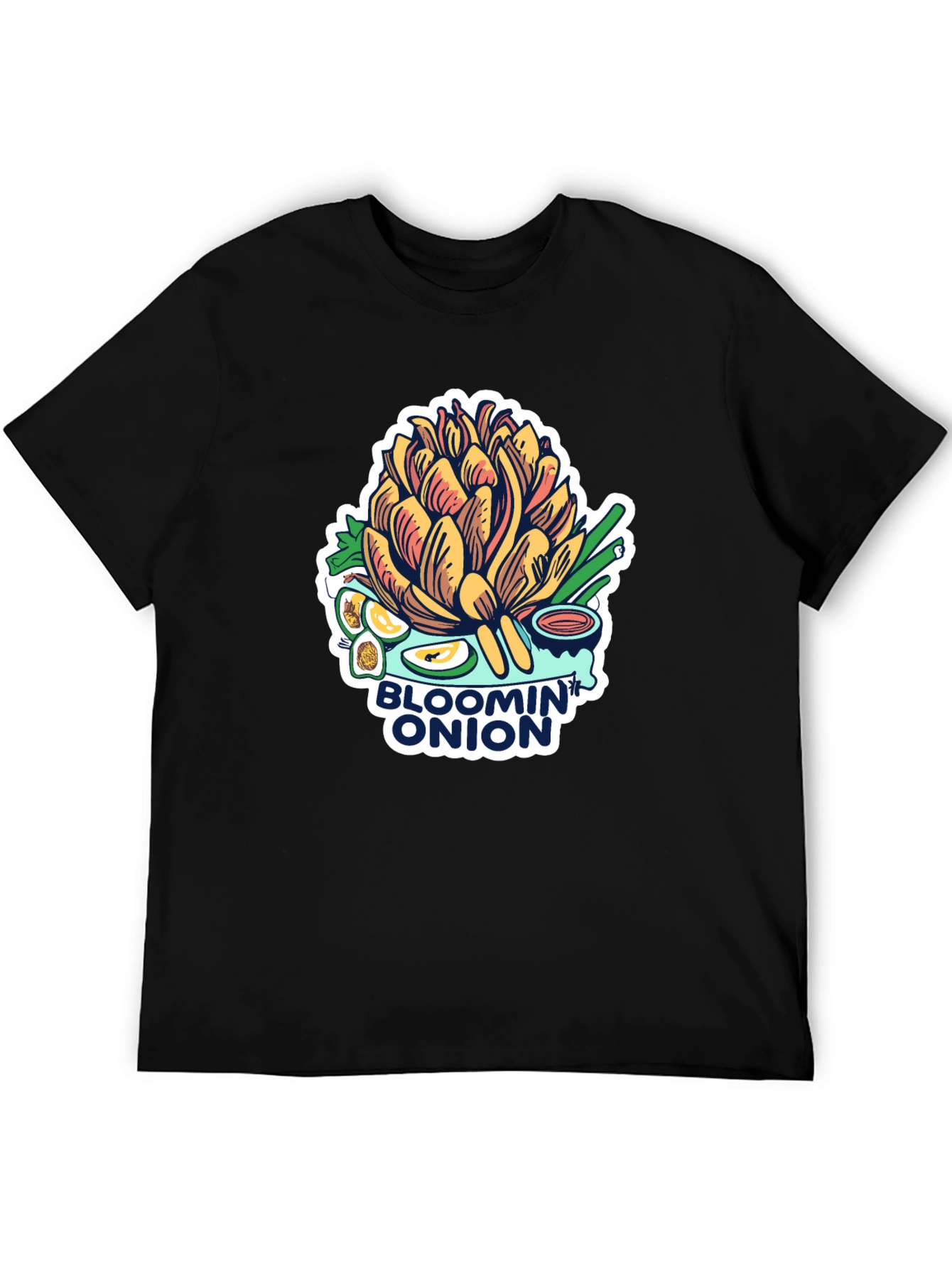 Black Bloomin' Onion Graphic Tee - Foodie T-Shirt view 5