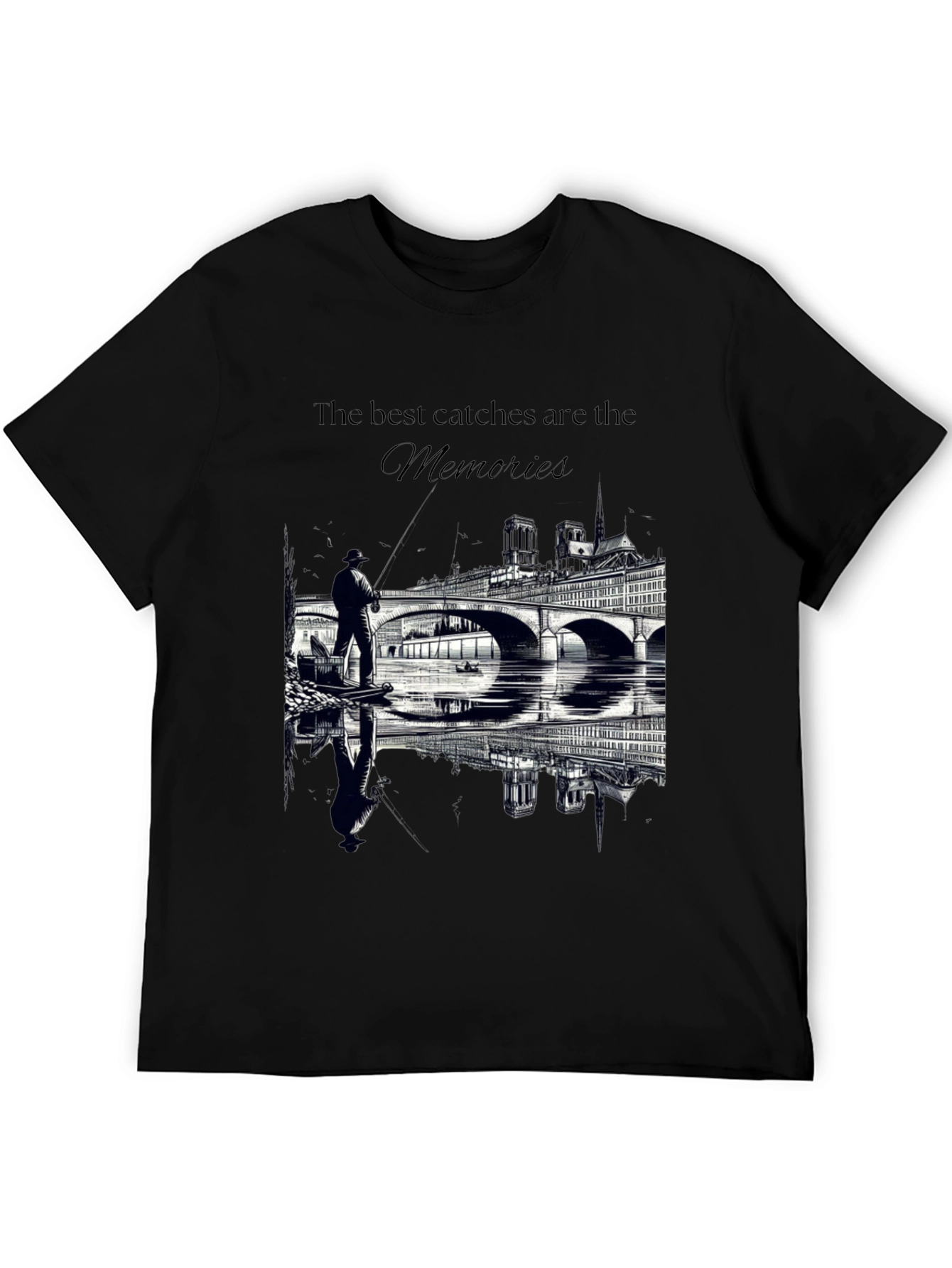 Black The Best Catches Are The Memories Graphic Tee view 5