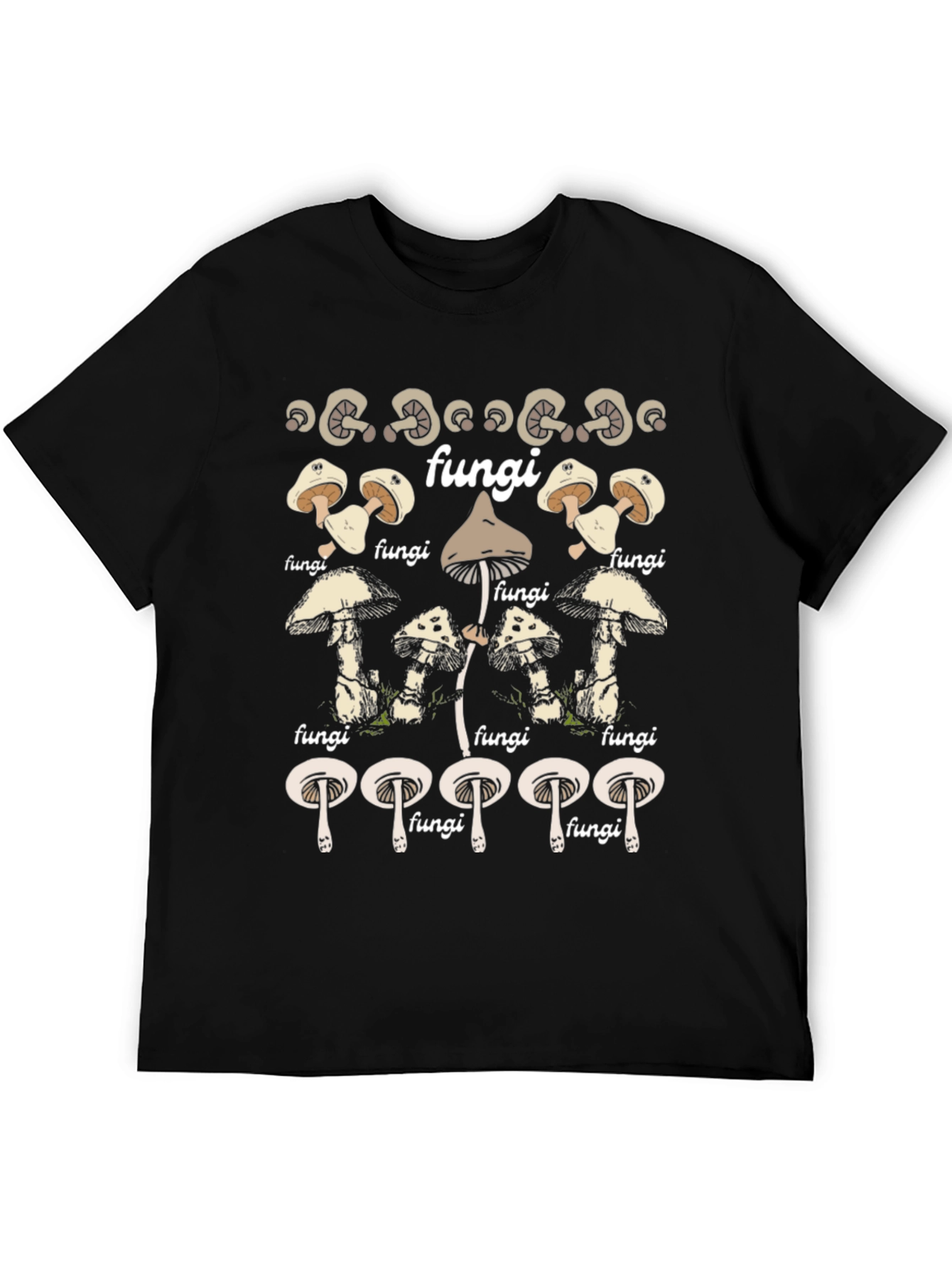 Black Fungi Graphic Tee - Unique Mushroom Design T-Shirt view 5